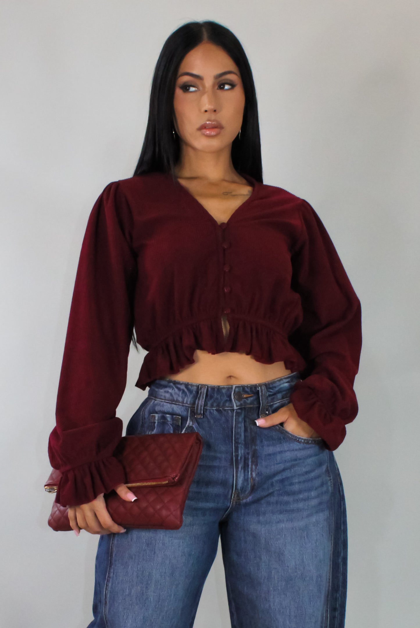 Take Me Out Top - Burgundy