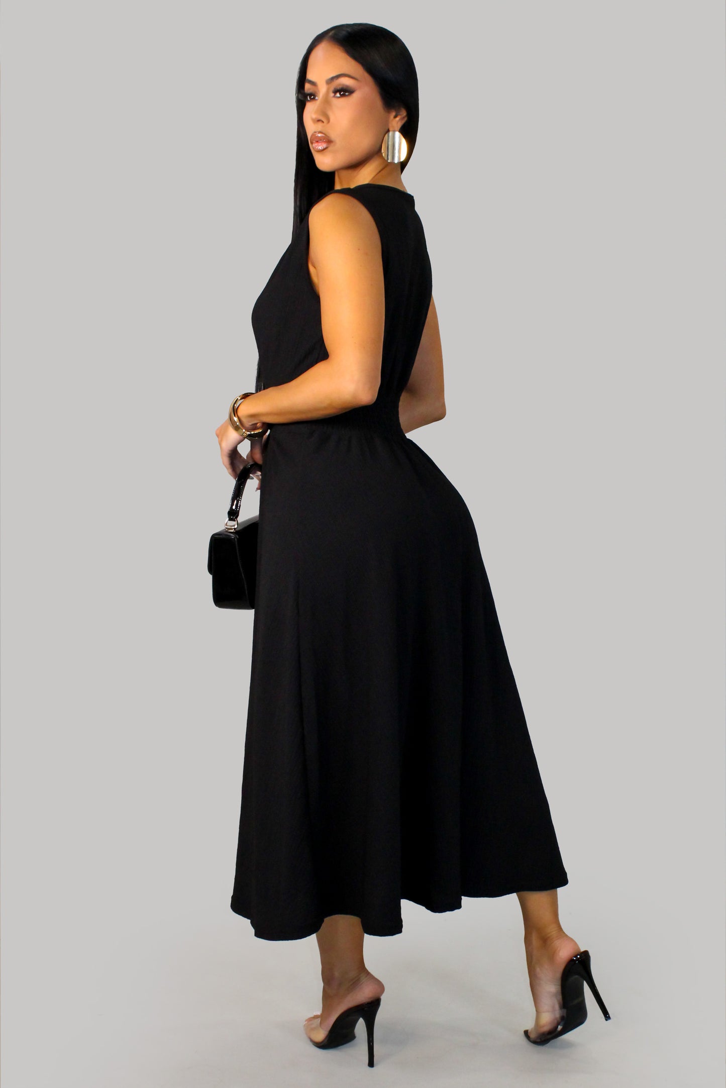 Stay At The Meeting Dress - Black
