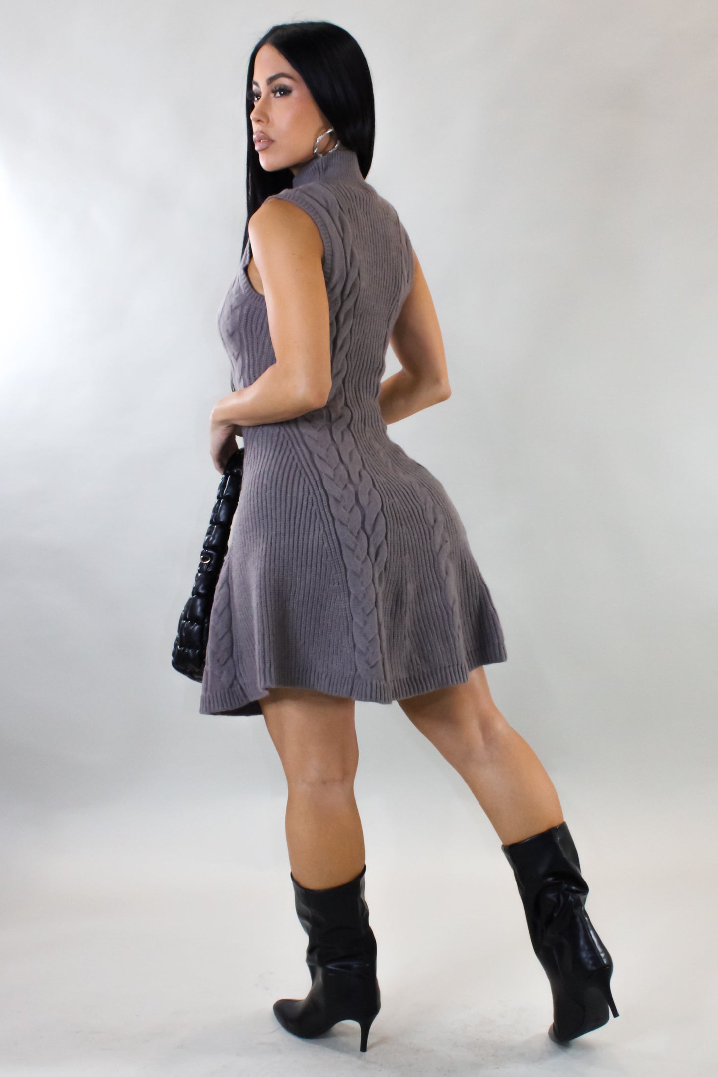 Work Up To It Mini Dress - Grey
