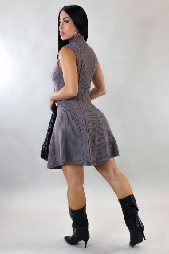 Work Up To It Mini Dress - Grey