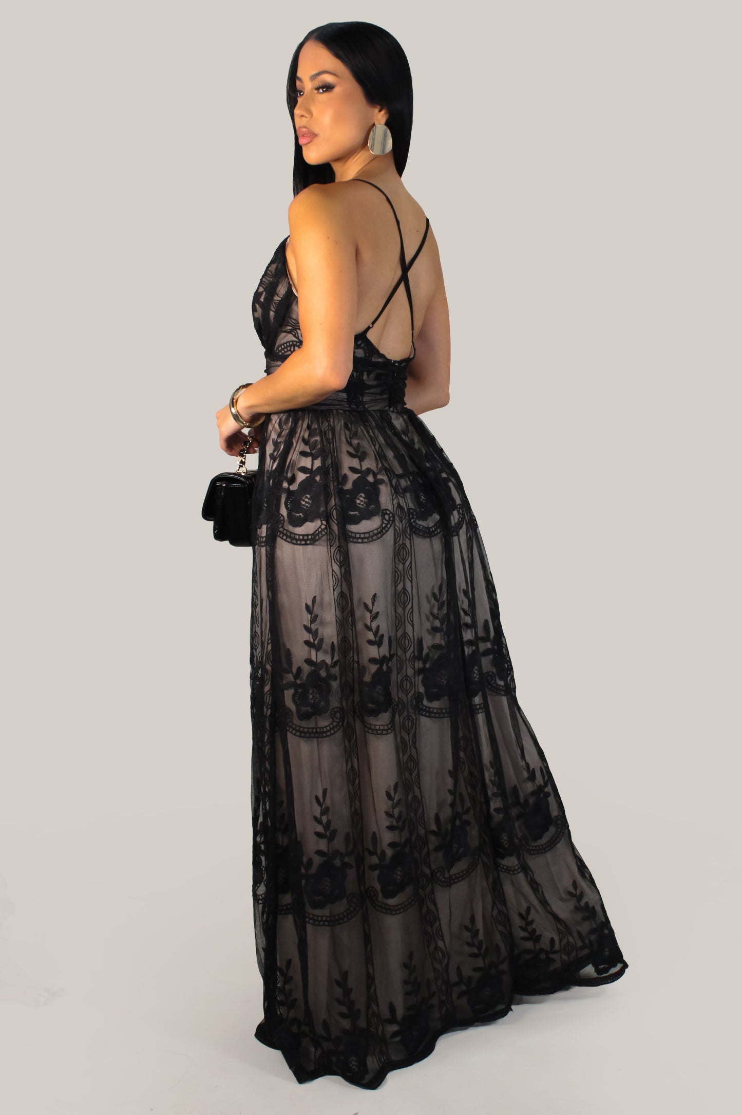 Midnight Garden Dress - Black