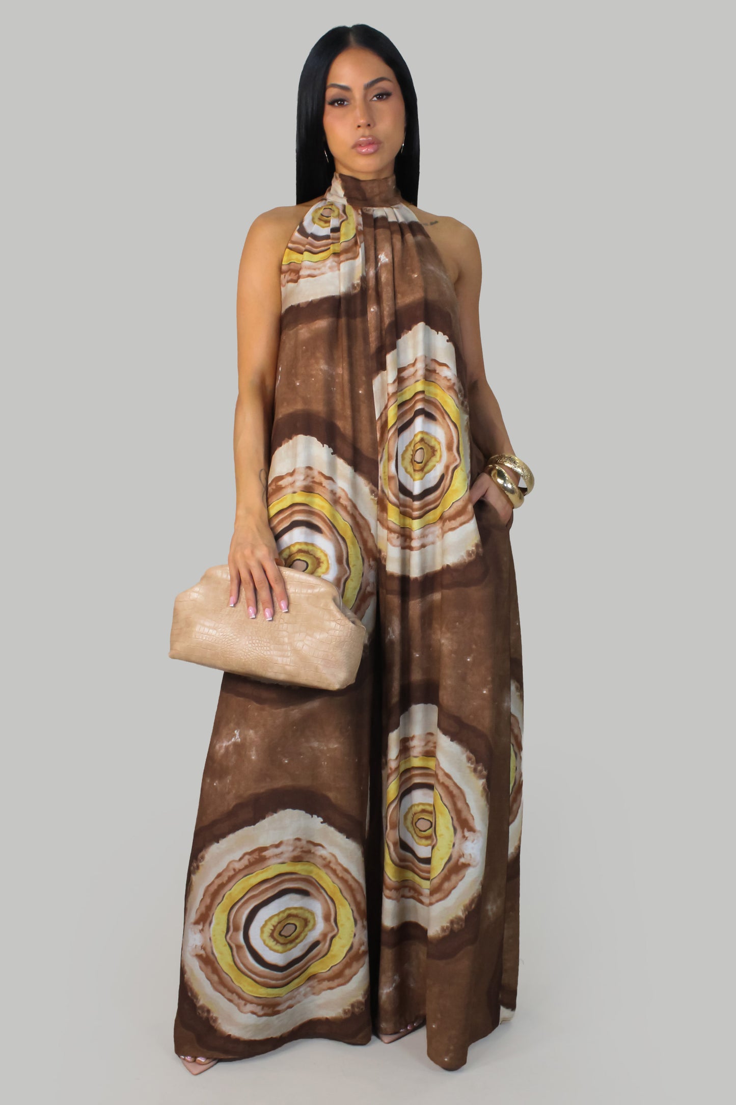 Savanna Glow  Jumpsuit -Brown