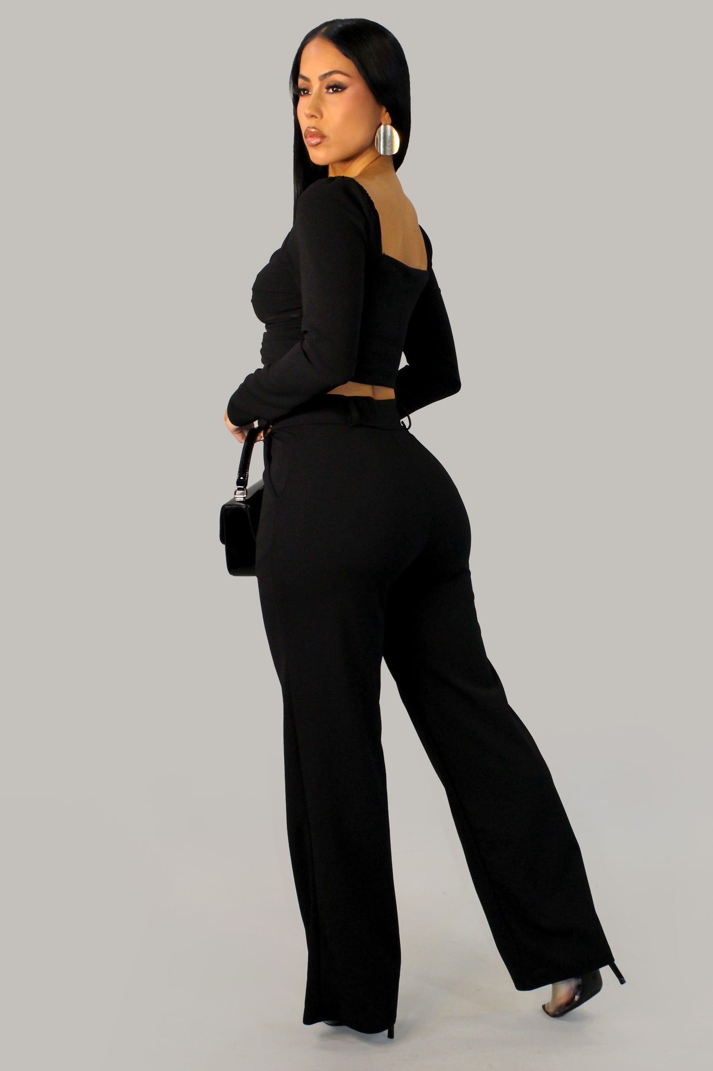 For Your Eyes Only Pant Set - Black
