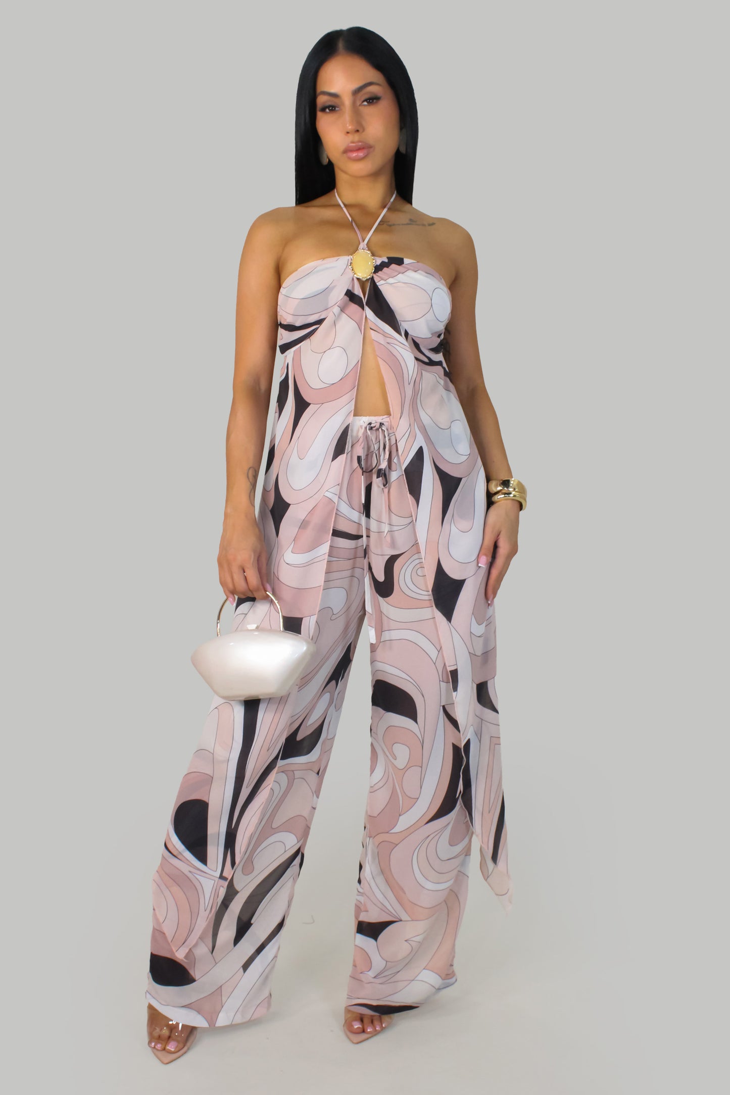Neutral Elegance Pant Set - Multi