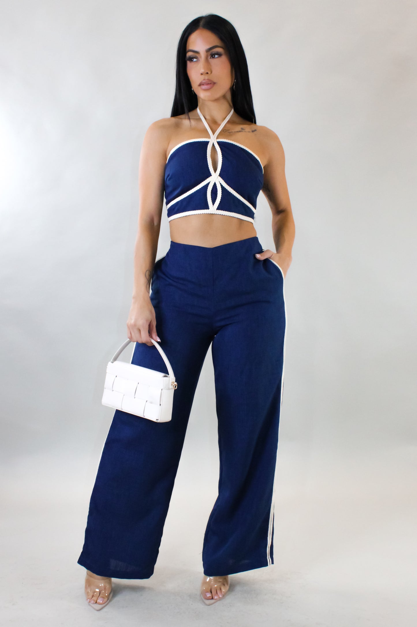 Like A Reward Pant Set - Blue