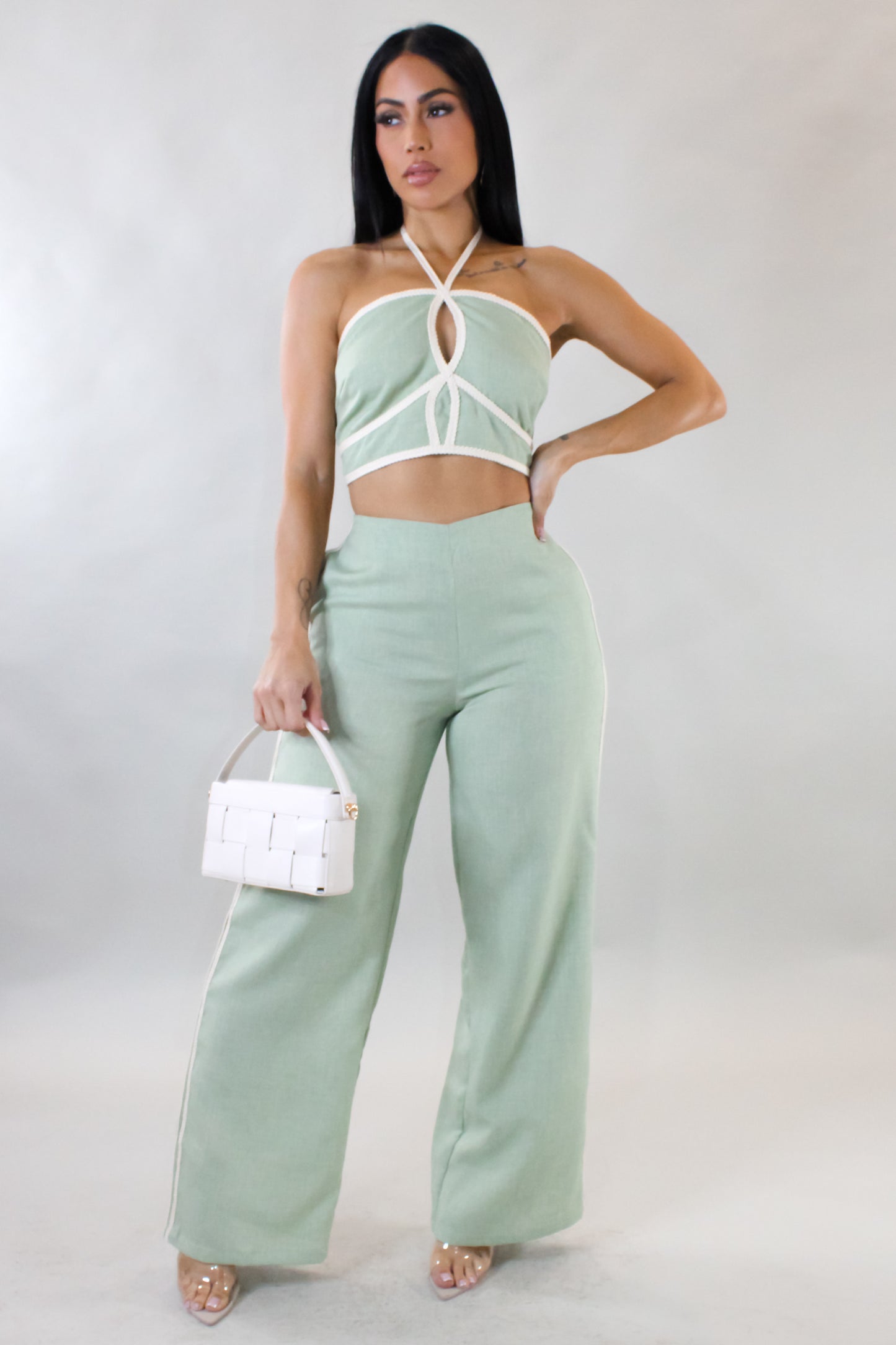 Like A Reward Pant Set - Sage