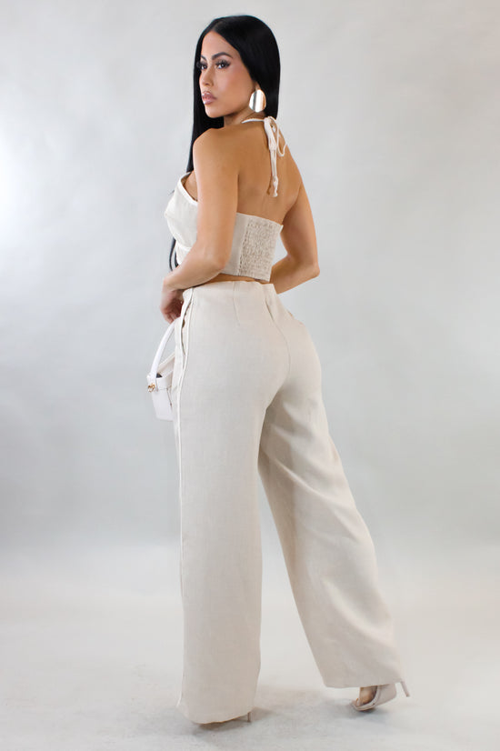 Like A Reward Pant Set - Beige