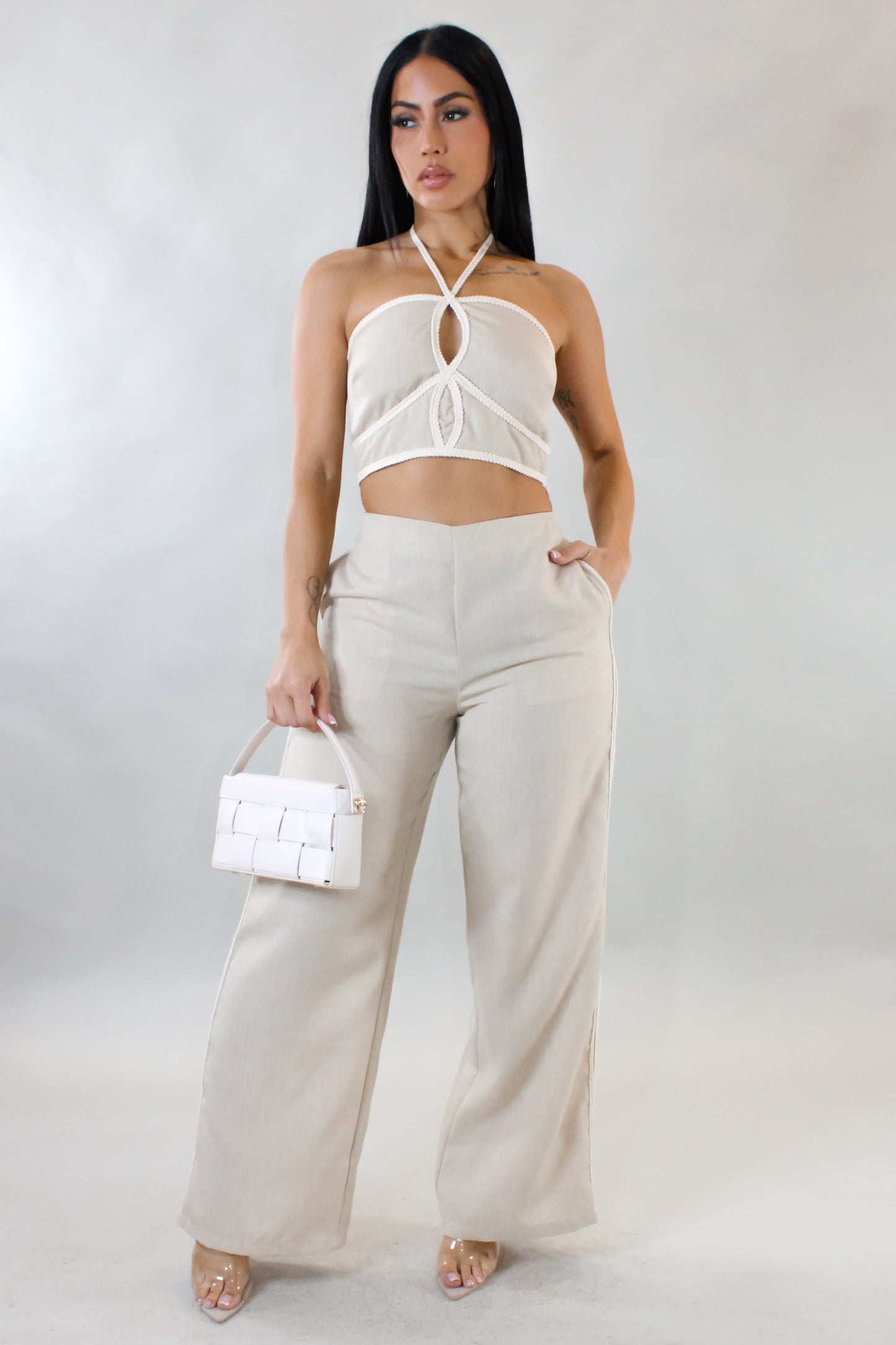 Like A Reward Pant Set - Beige
