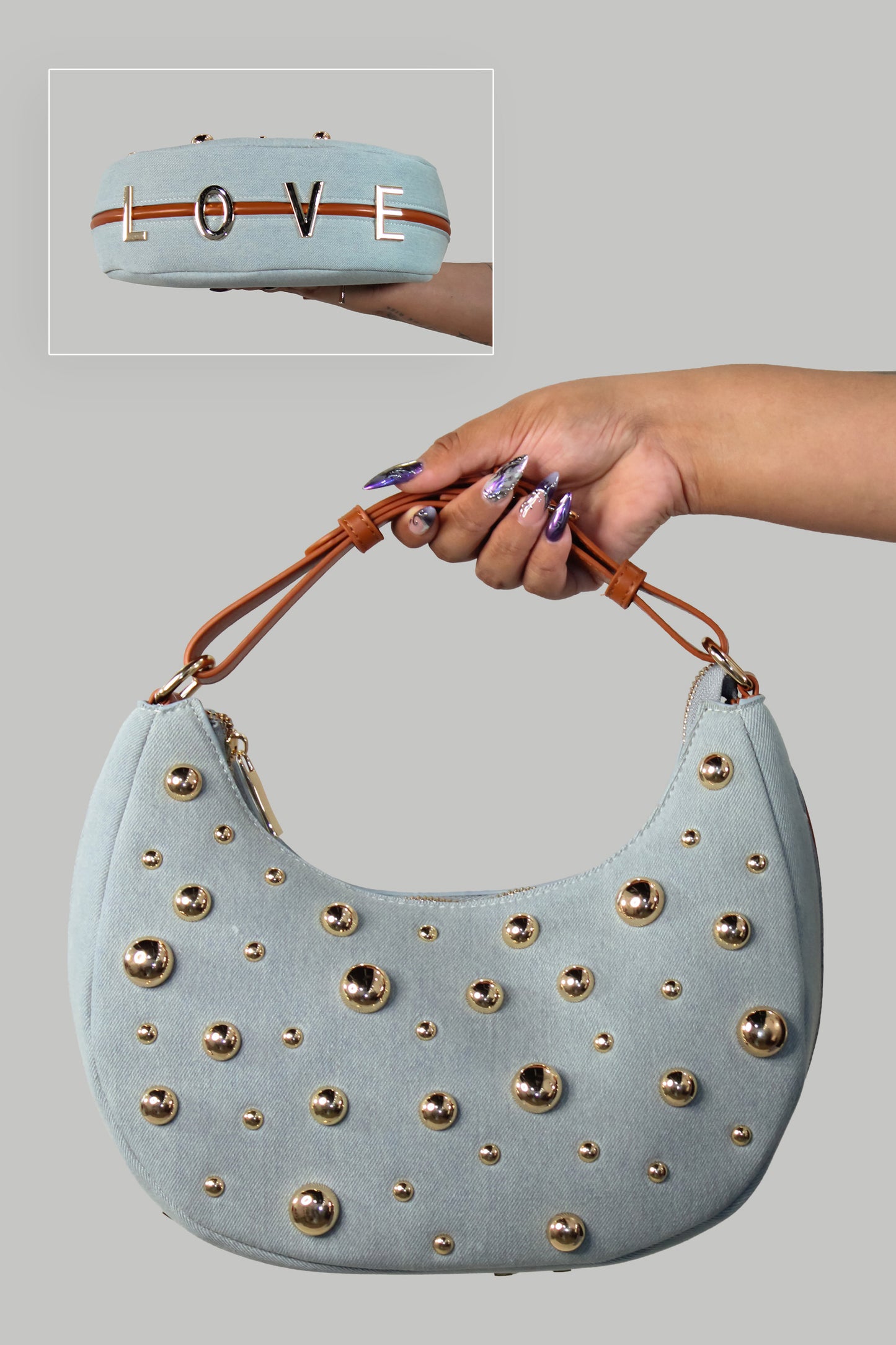 So Much Love Purse - Denim-Light
