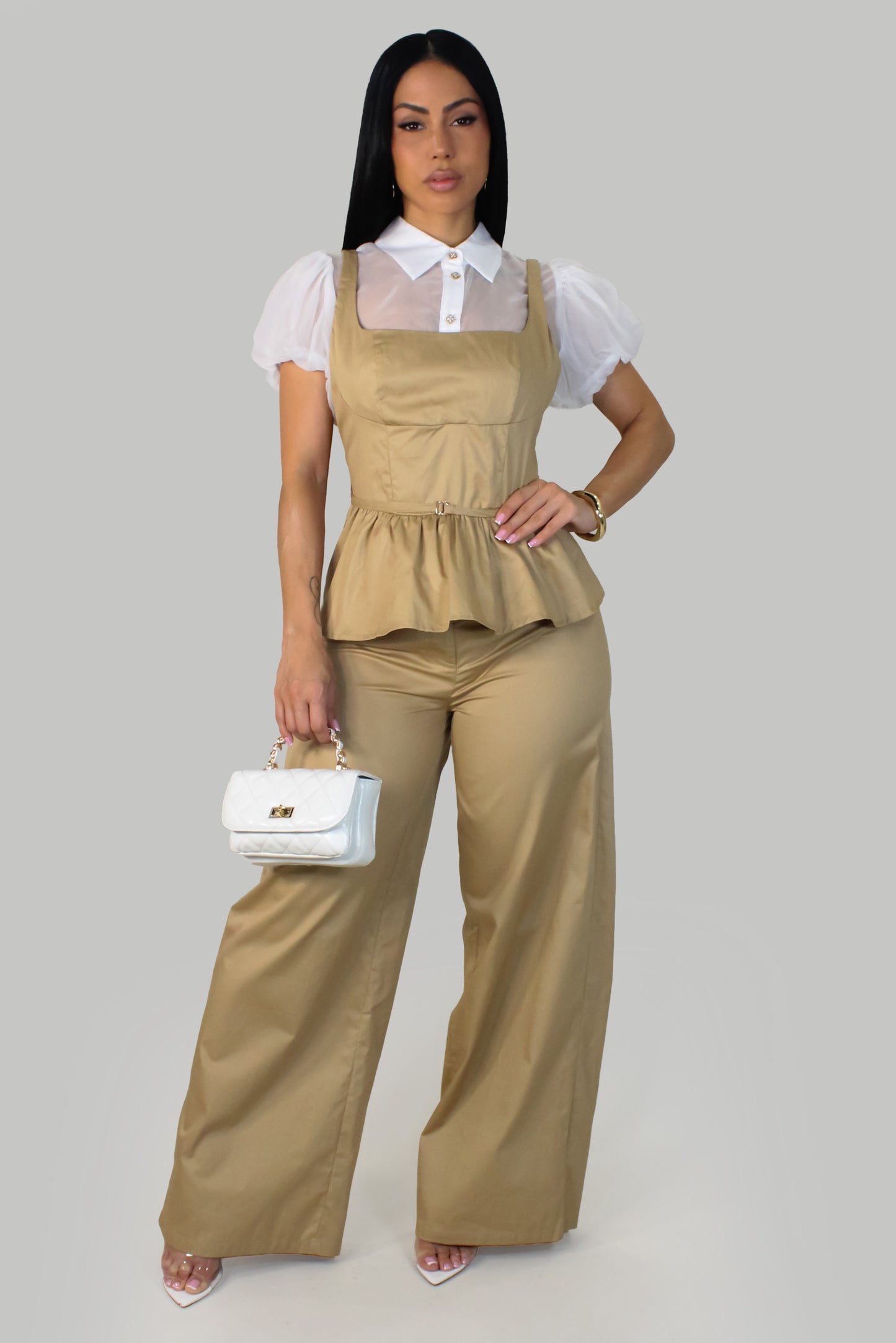 Daylight Bliss Pant Set -Khaki