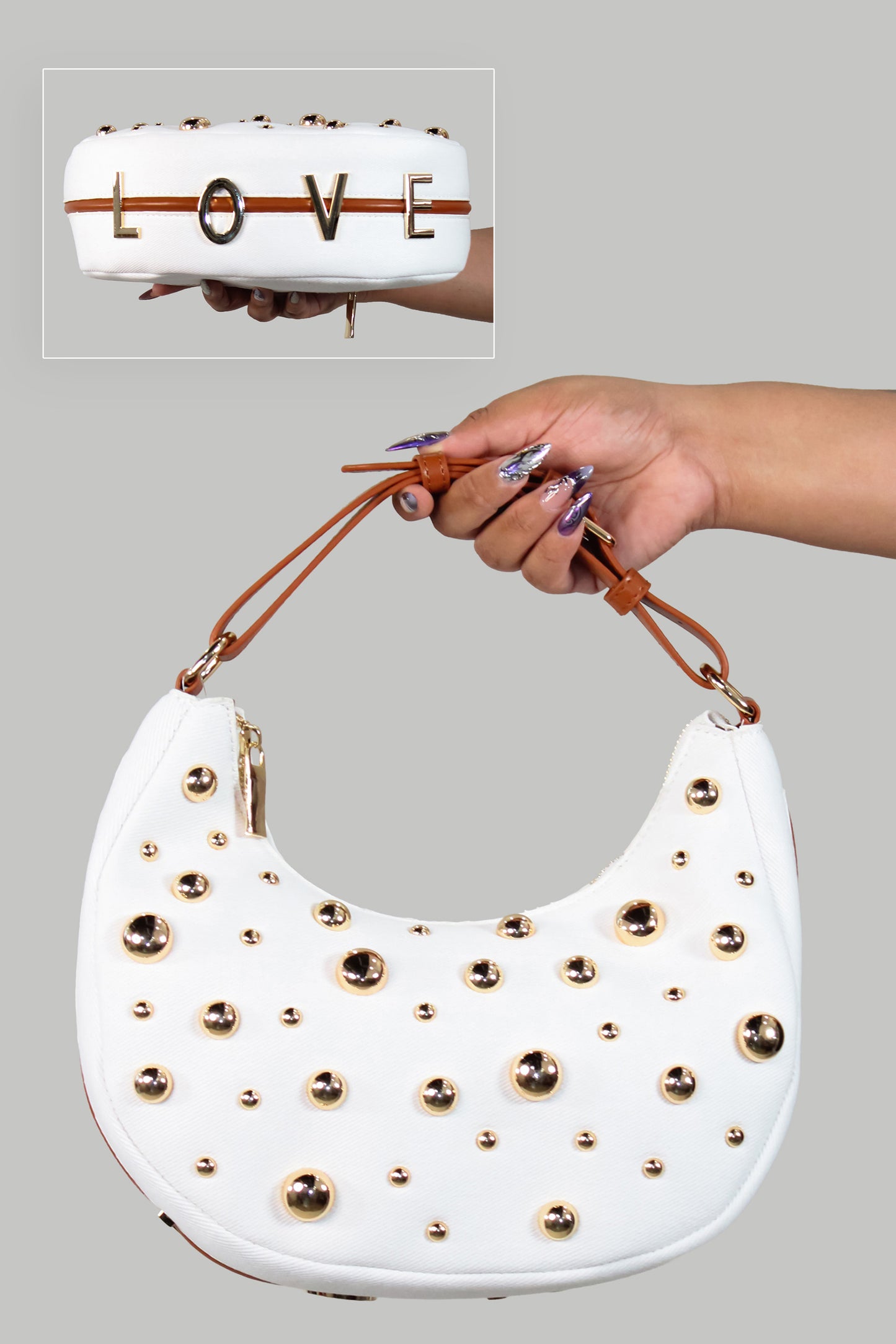 So Much Love Purse - Denim-White