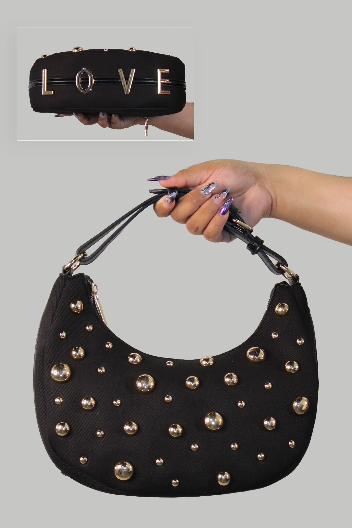 So Much Love Purse - Denim-Black