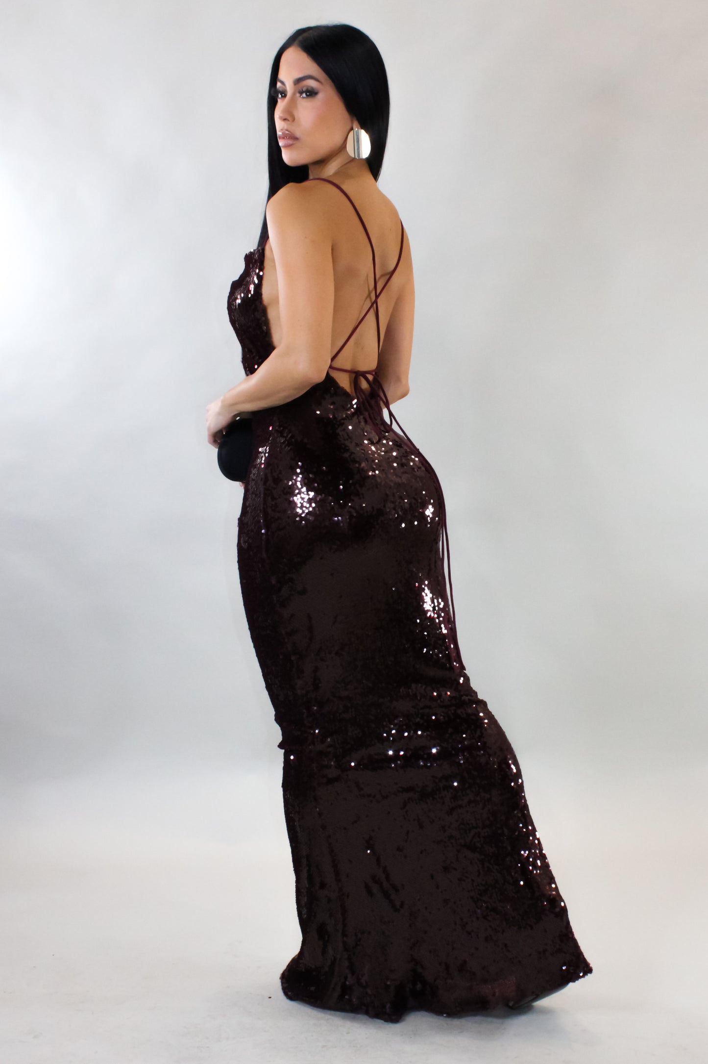 Only For Tonight Maxi Dress- Burgundy