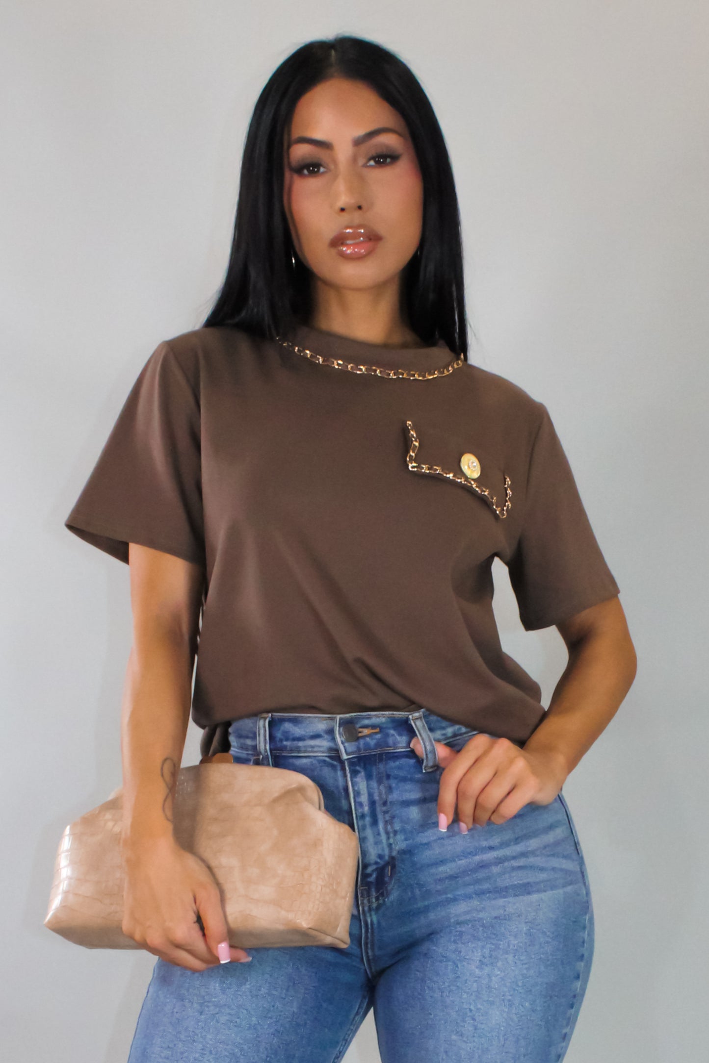 Chained Top - Brown