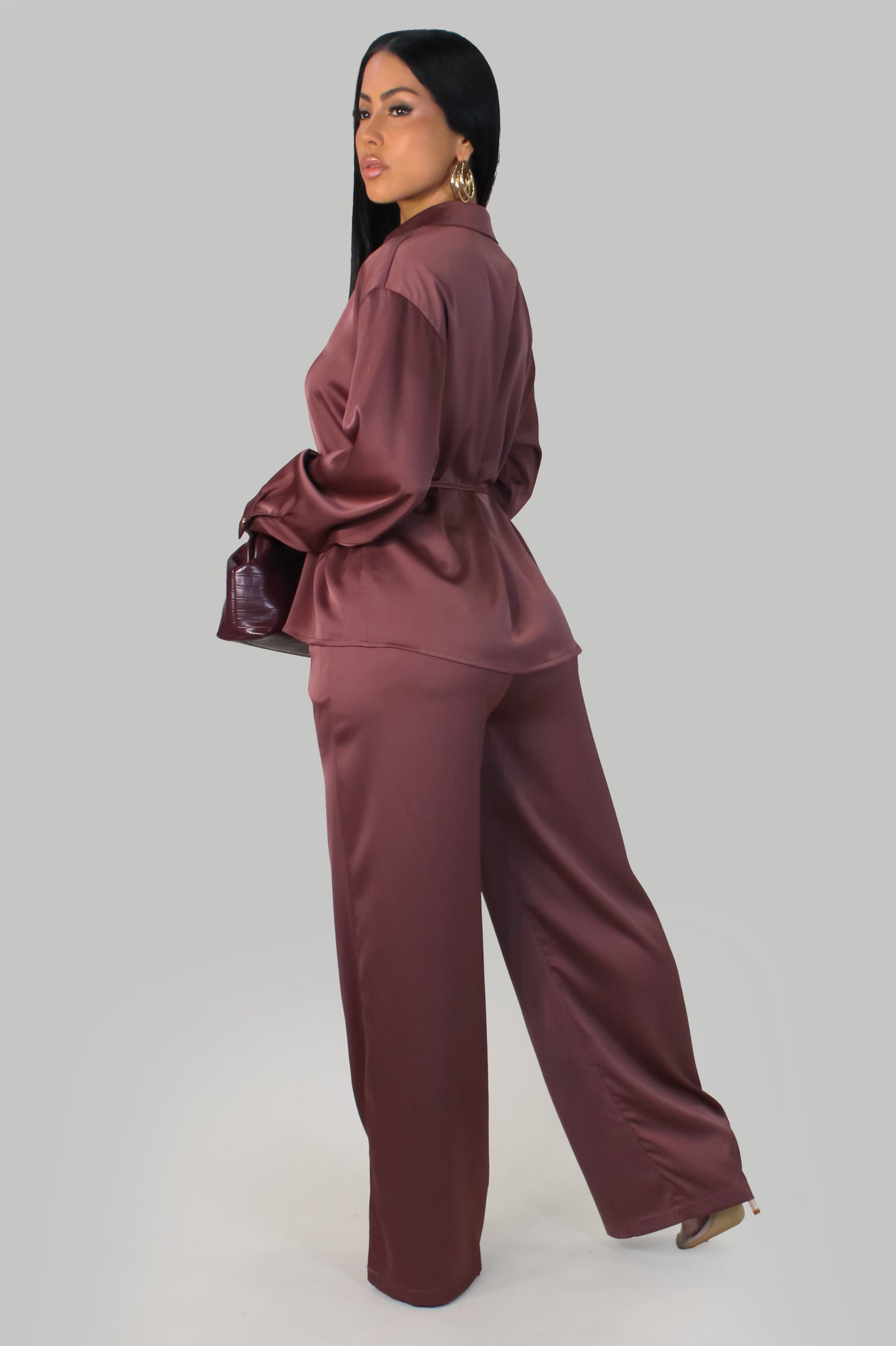 Monaco  Pant Set - Burgundy
