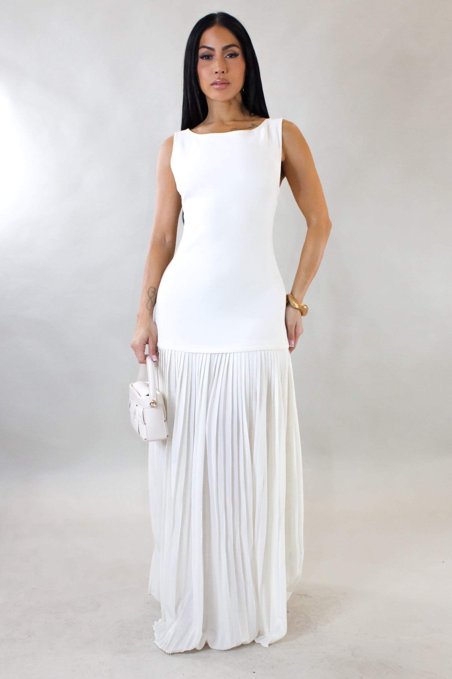 Sophisticated Maxi Dress - Cream