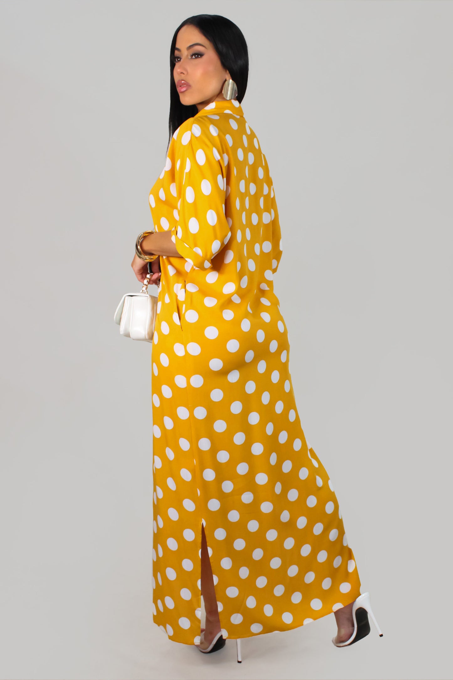 Dots On Dots Dress - Yellow