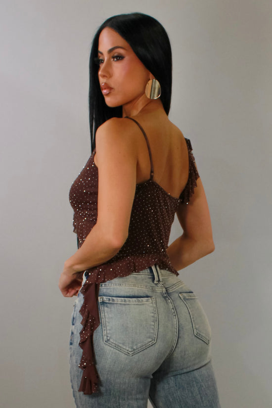 Bring The Glow Crop Top - Brown