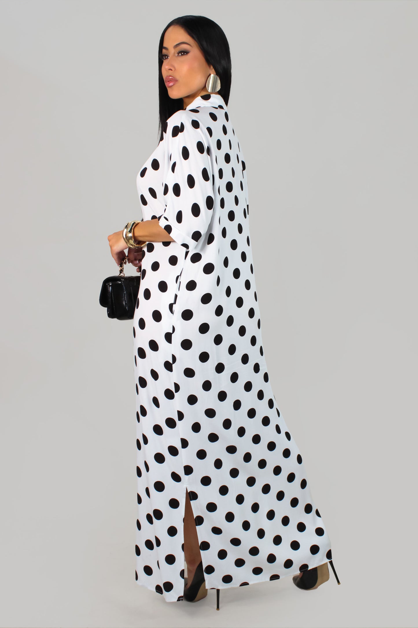 Dots On Dots Dress - White