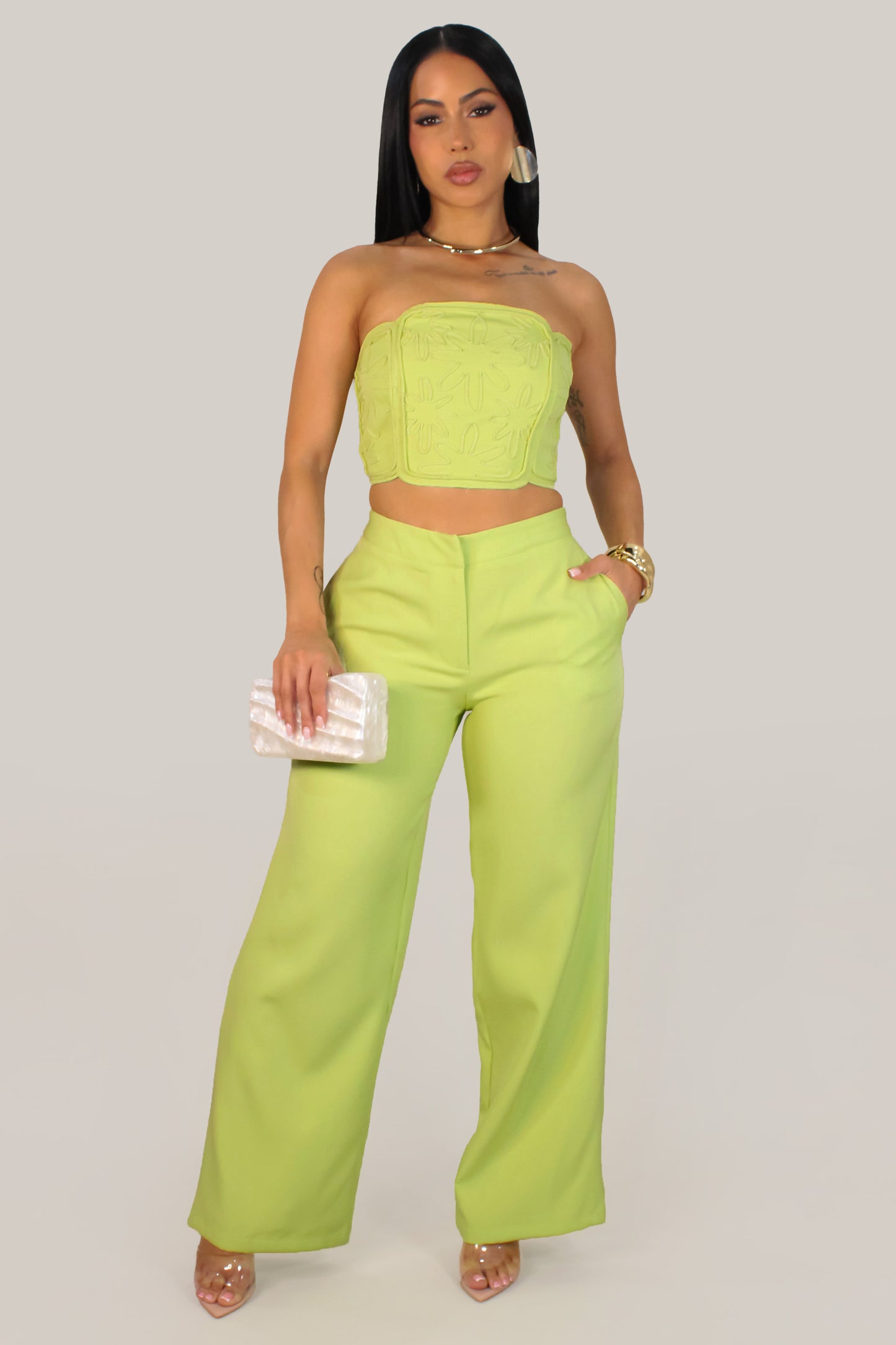 Riviera Pant Set - Lime