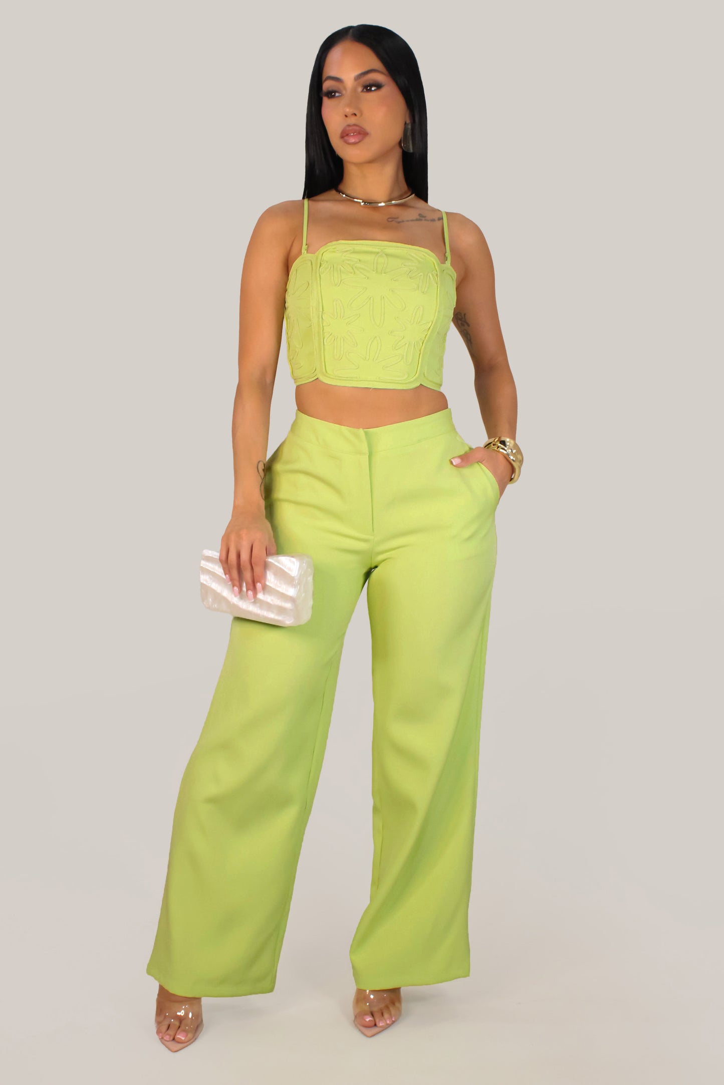 Riviera Pant Set - Lime