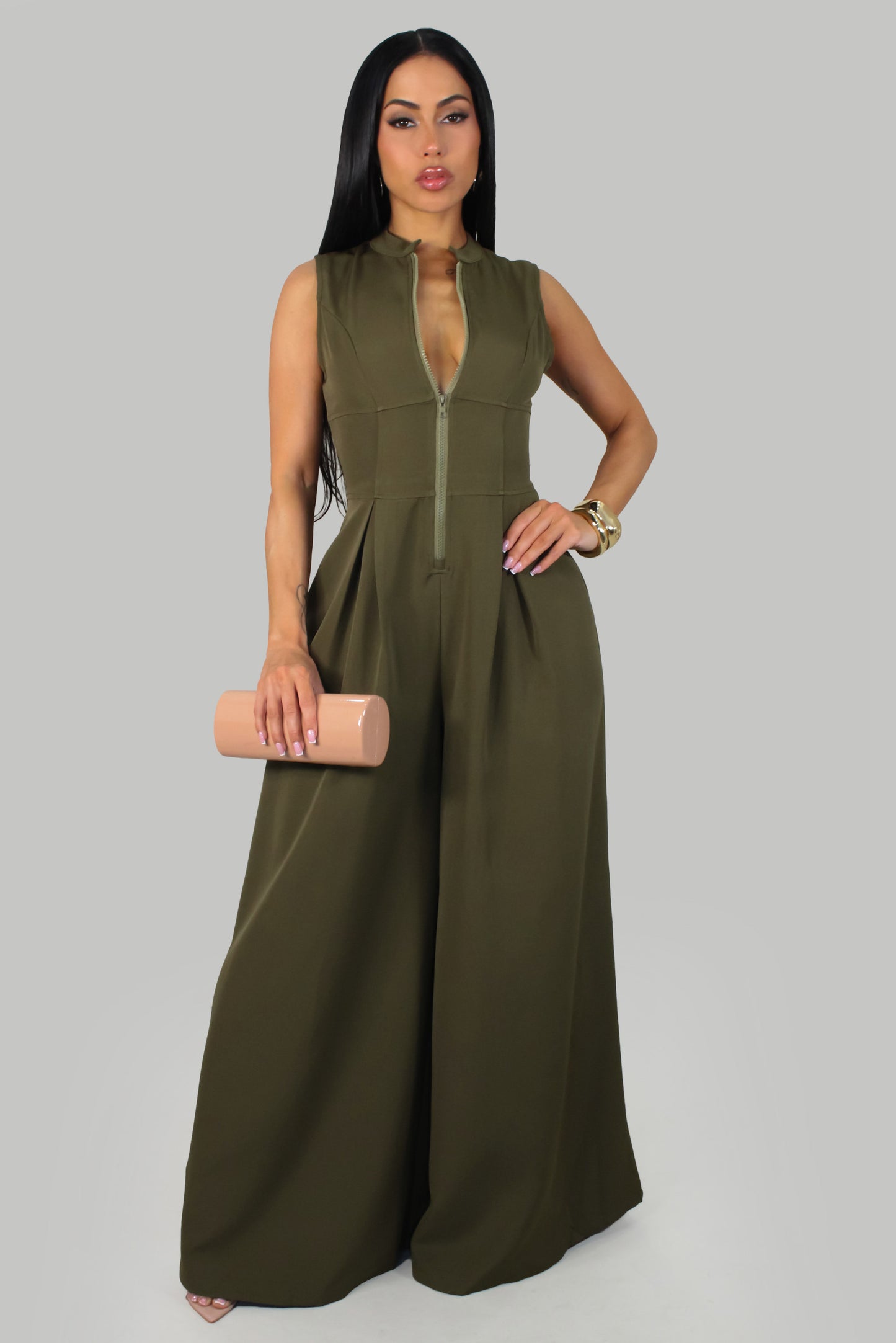 Elaine's  Jumpsuit - Olive