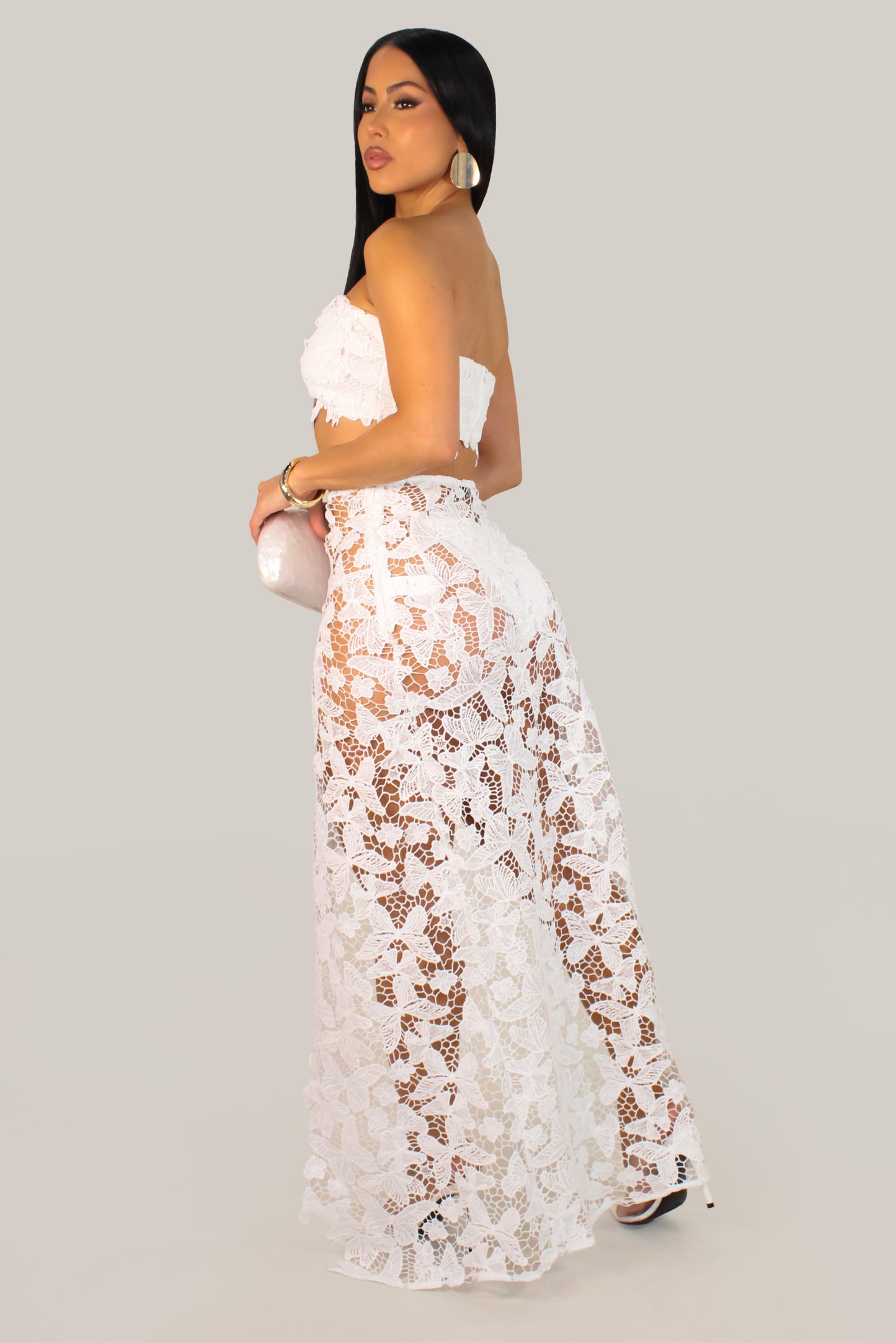 Baja Babe Skirt Set - White