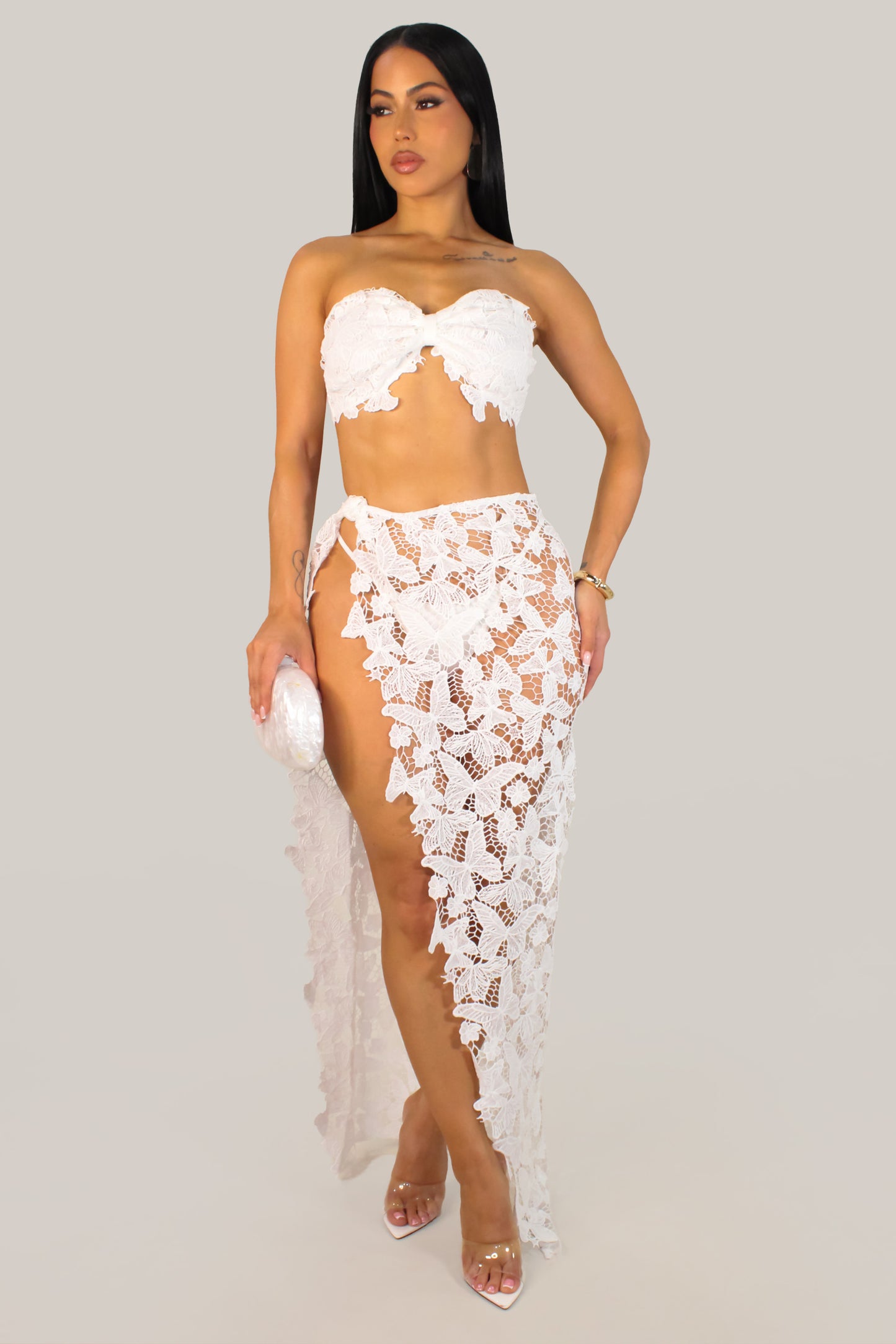 Baja Babe Skirt Set - White