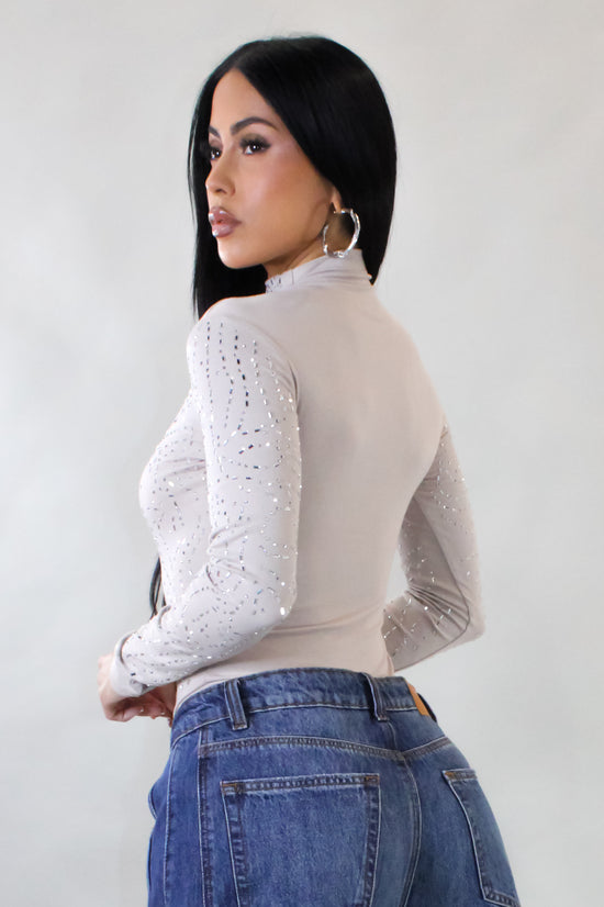 Cafe Dates Bodysuit - Beige