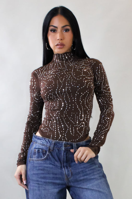 Cafe Dates Bodysuit - Brown