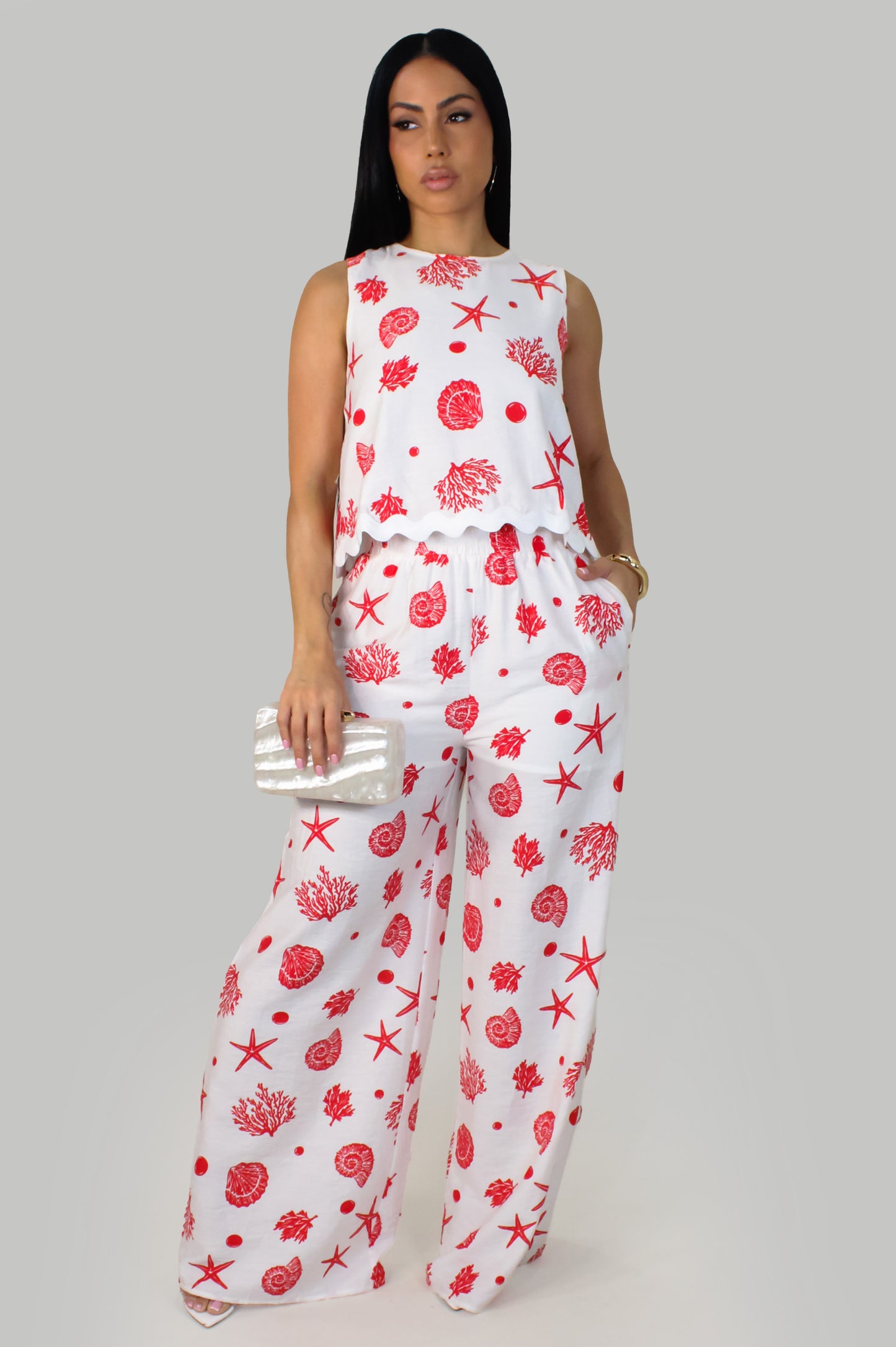 Iconic Star Pant Set - Red