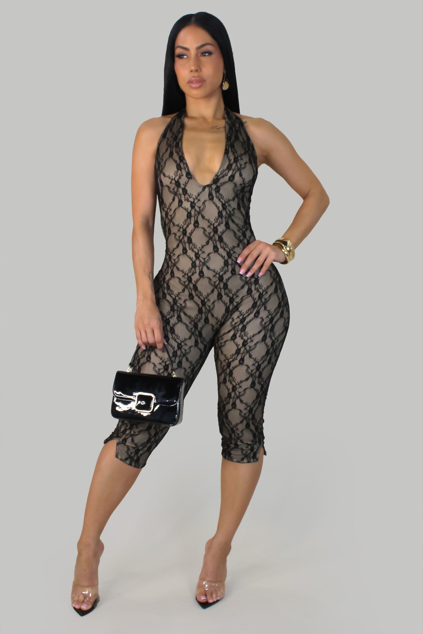 Luxe Illusion  Jumpsuit -Black