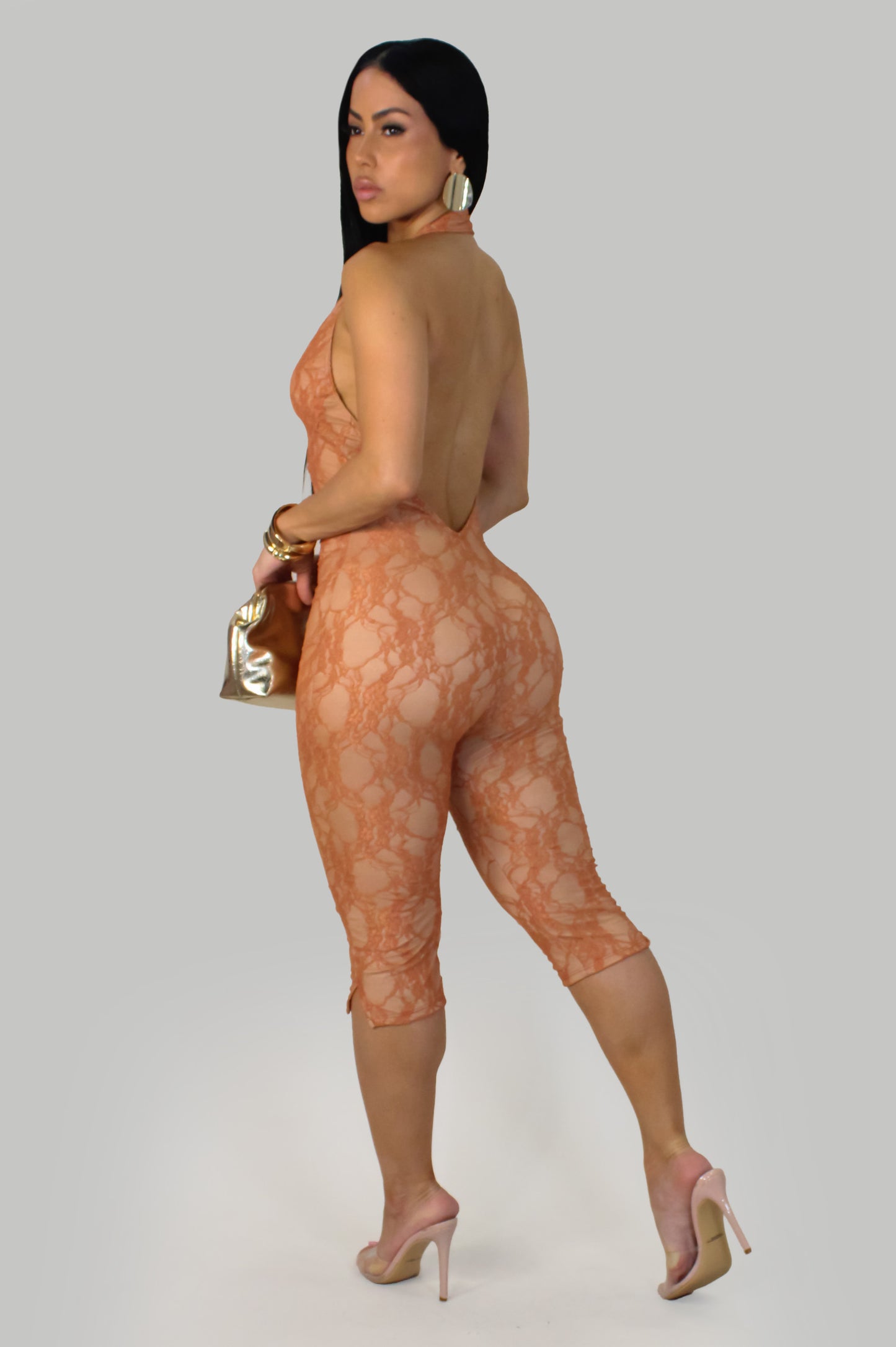 Luxe Illusion  Jumpsuit -Orange