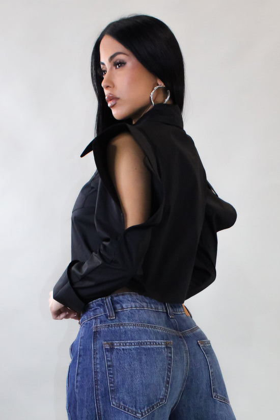 In True Fashion Crop Top  - Black