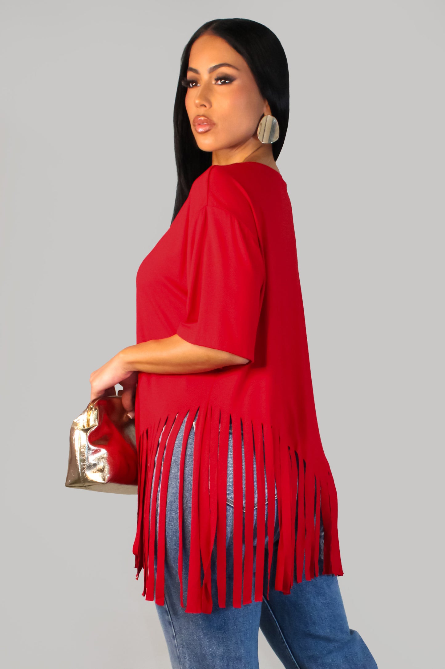 Hellen Top-Mini Dress- Red