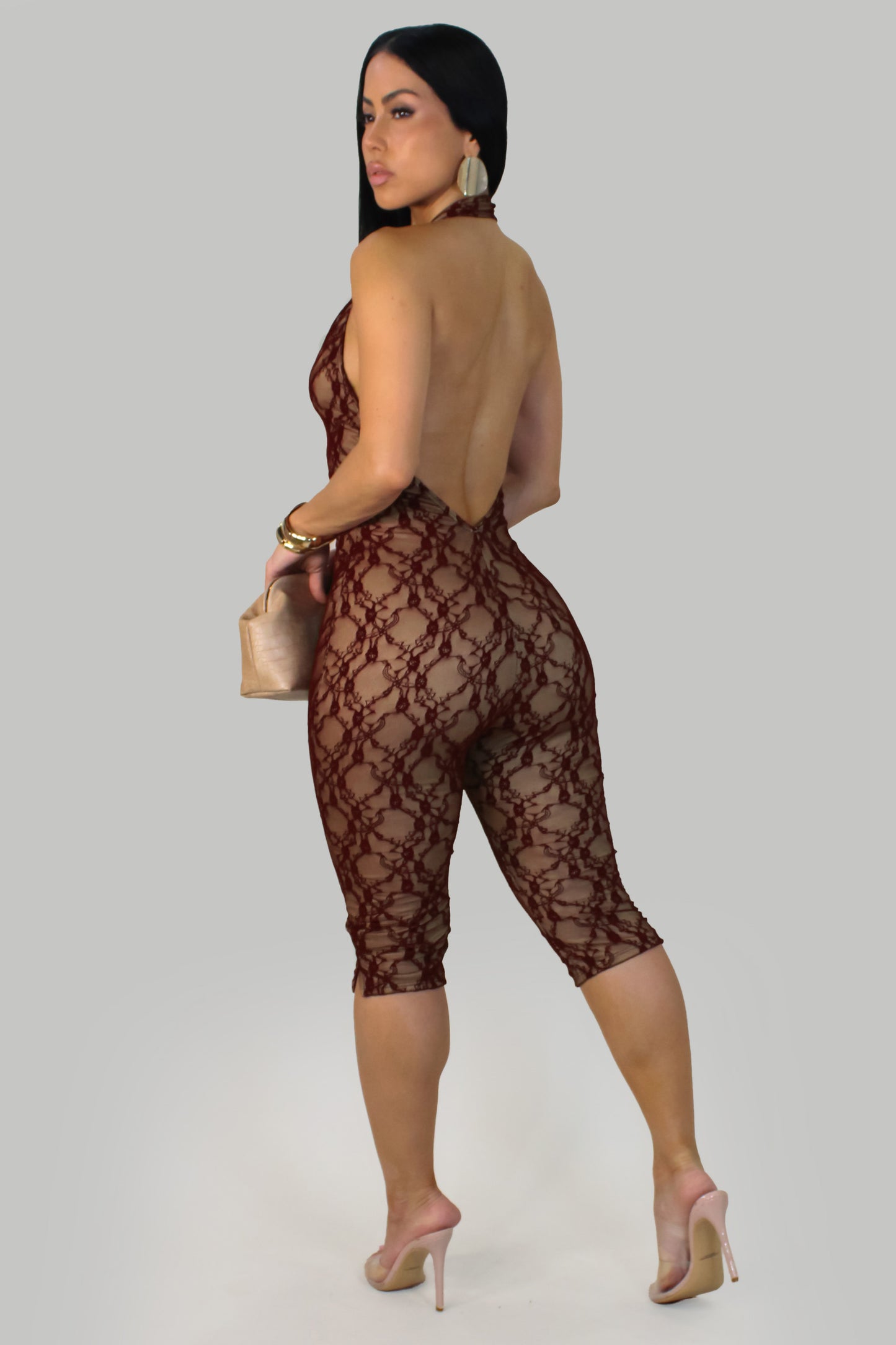 Luxe Illusion  Jumpsuit -Burgundy