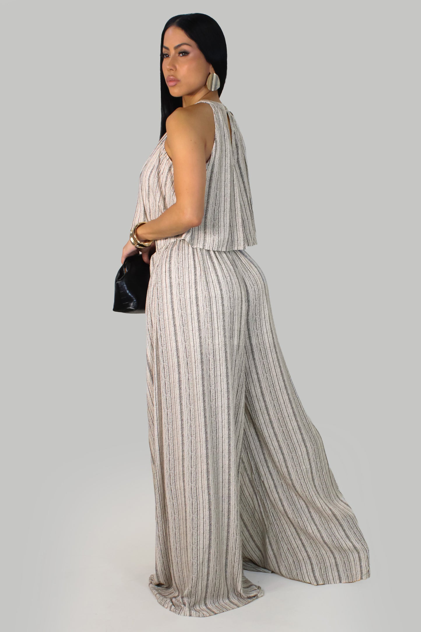 Soho Lines  Pant Set - Taupe