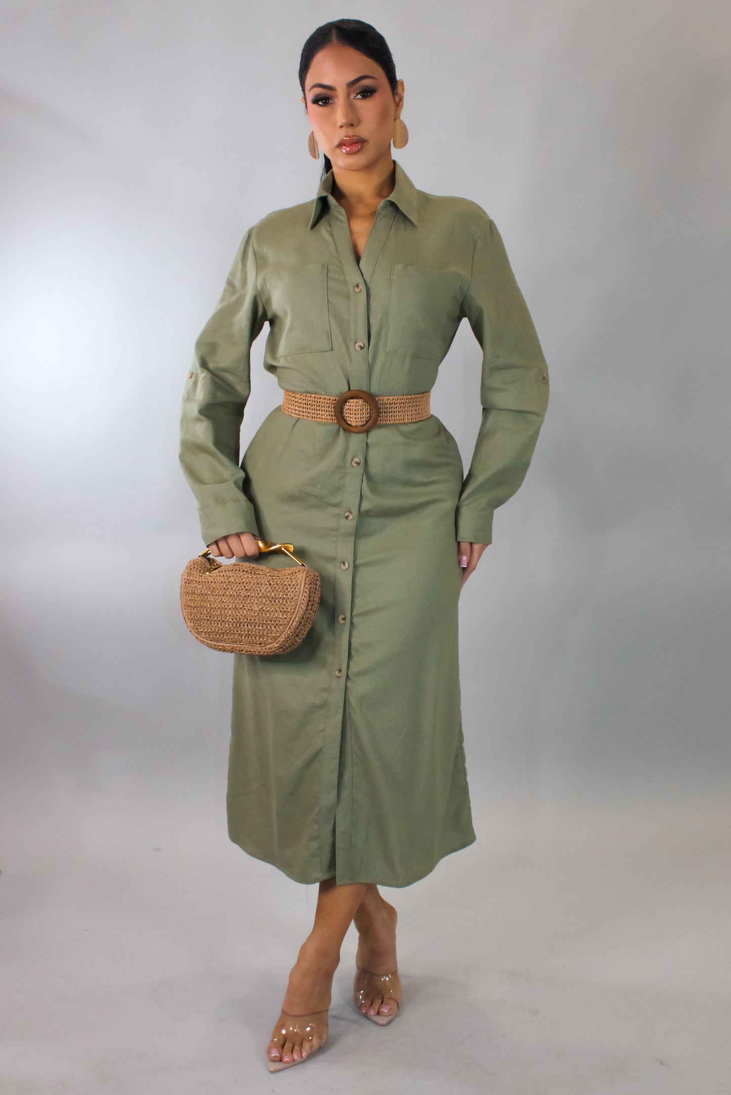 Onto The Next Midi Dress - Olive