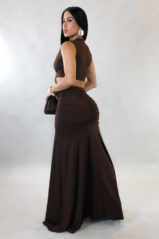 Just Looking Skirt Set - Brown