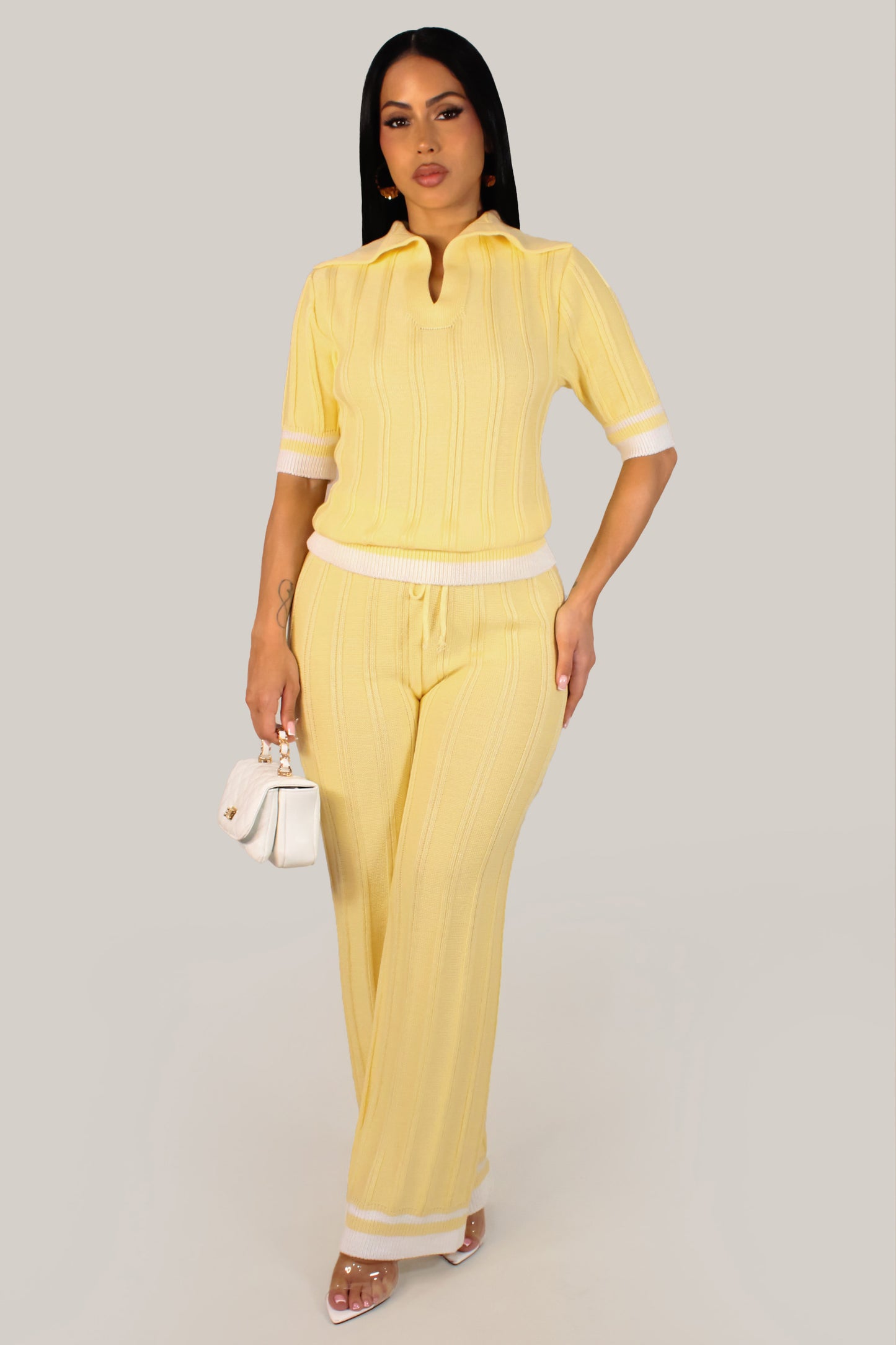 Sunday's Brunch Pant Set - Yellow