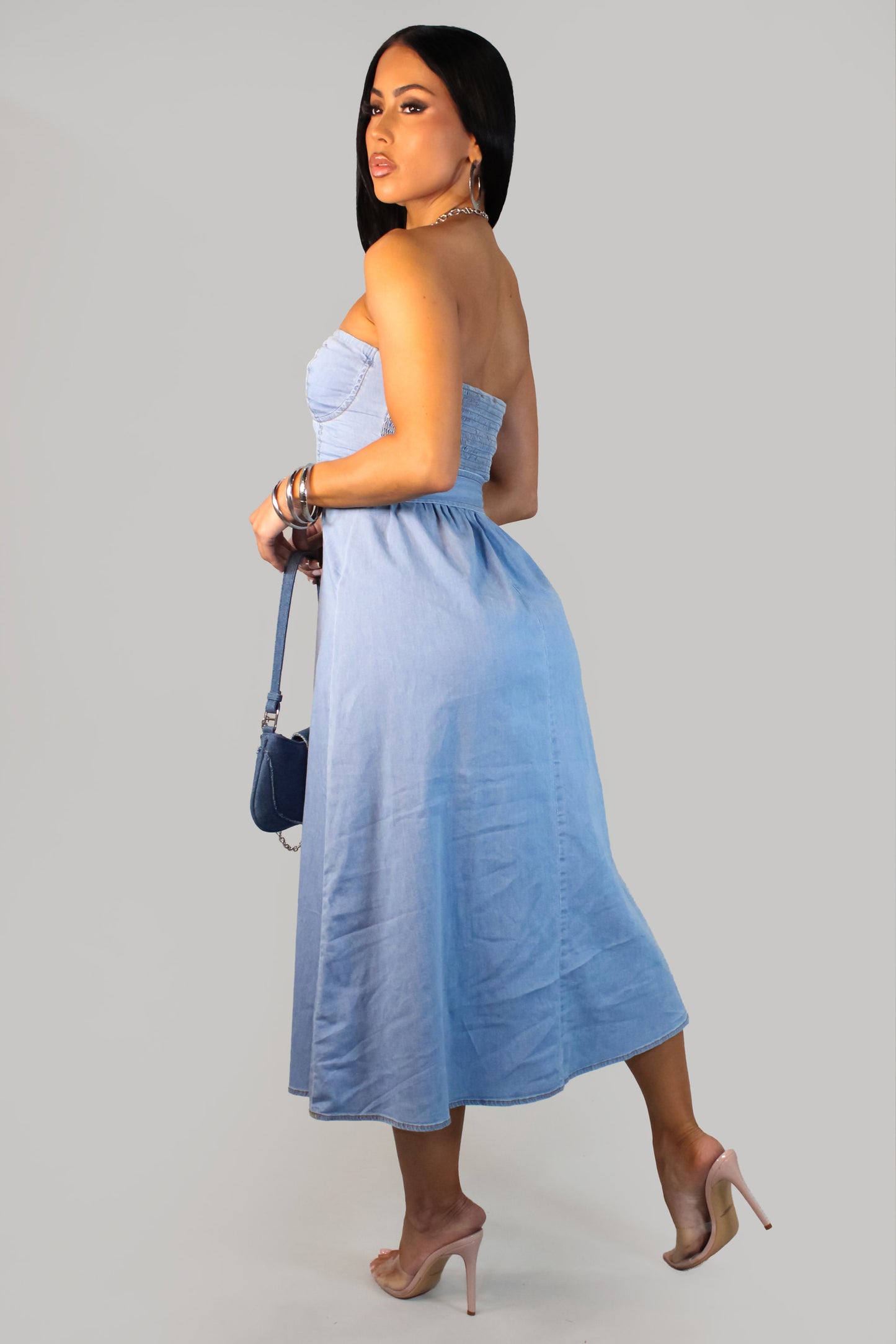 Moura Dress - Denim-Light Wash