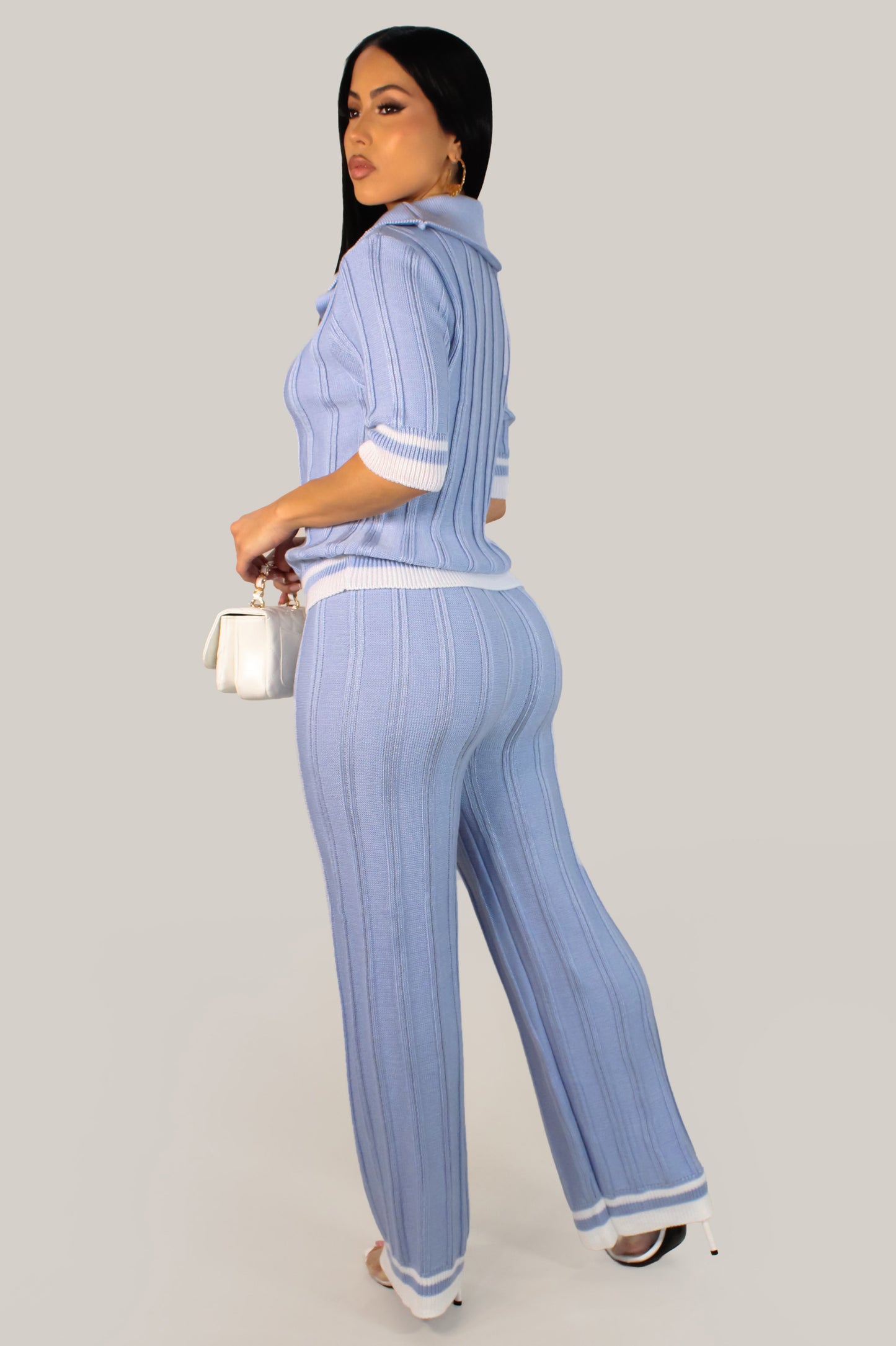 Sunday's Brunch Pant Set - Blue