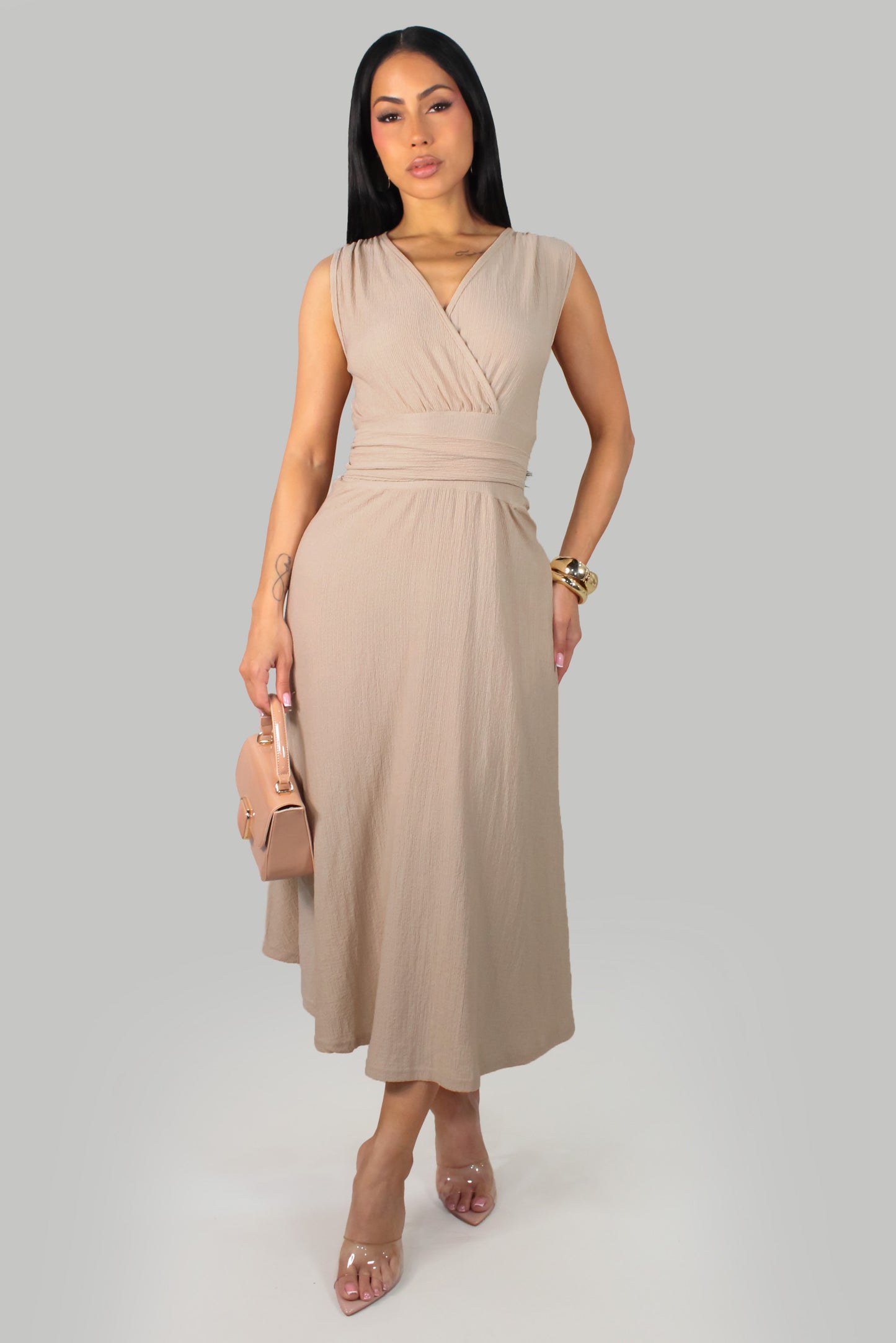 Stay At The Meeting Dress - Cream