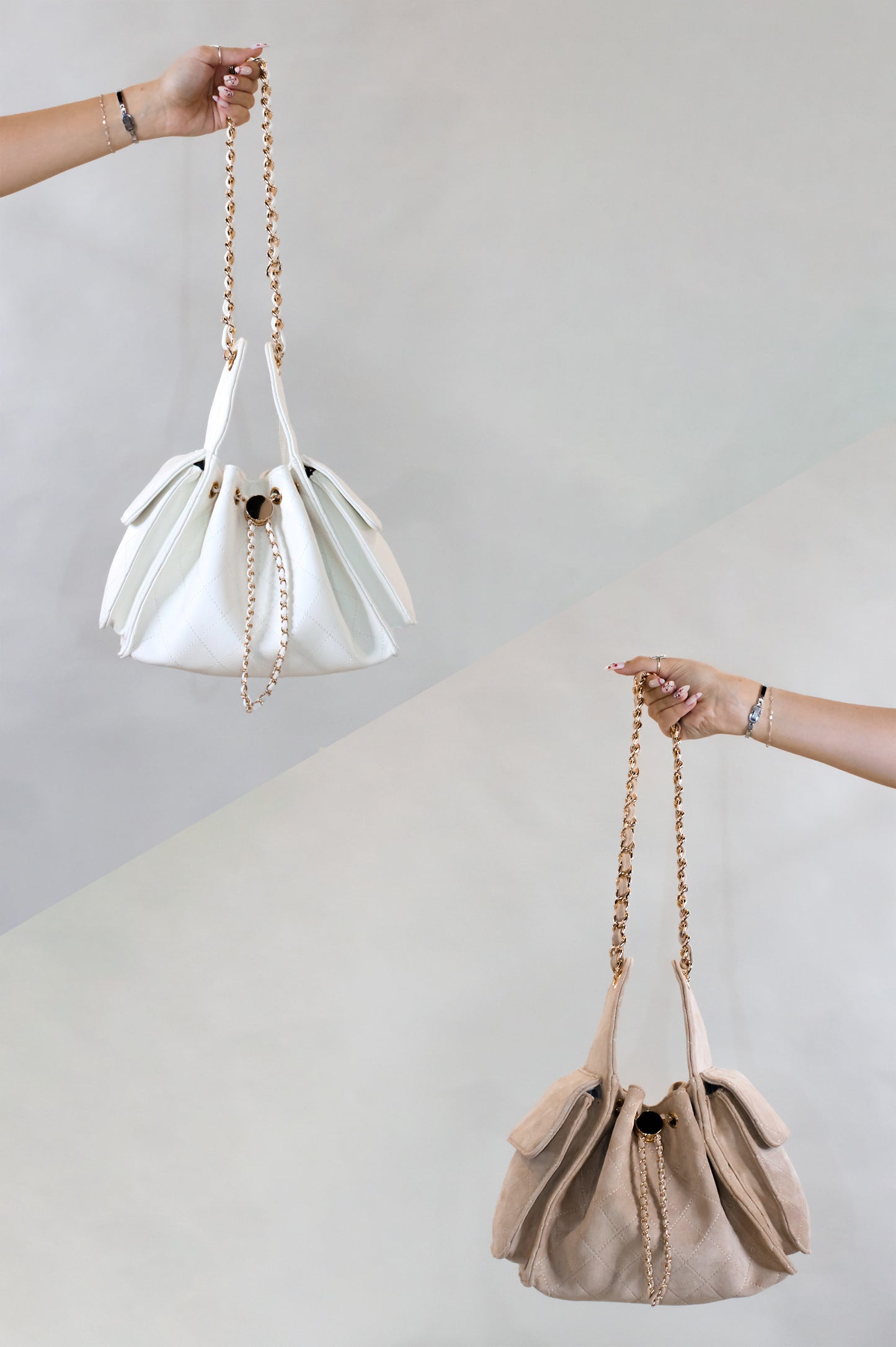 New Lover Purse - Camel - White