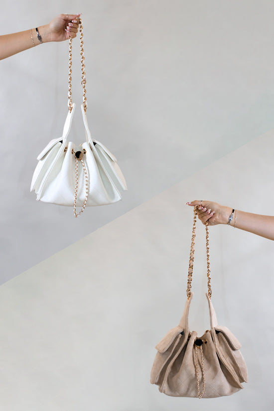 New Lover Purse - Camel - White