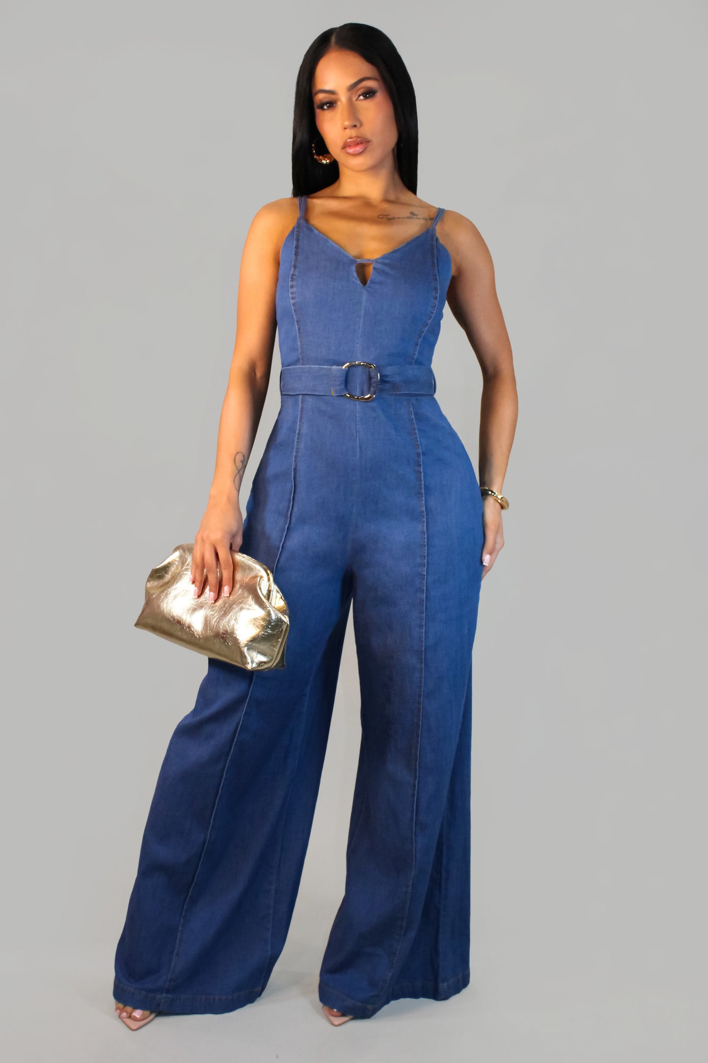 The Vital Jumpsuit - Denim-Dark