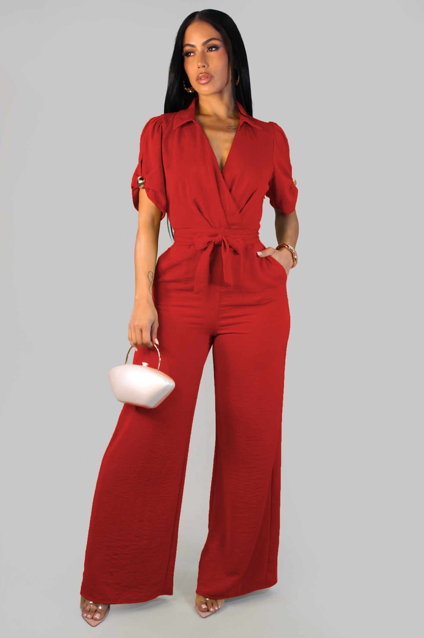 Sol Crush Jumpsuit -Red