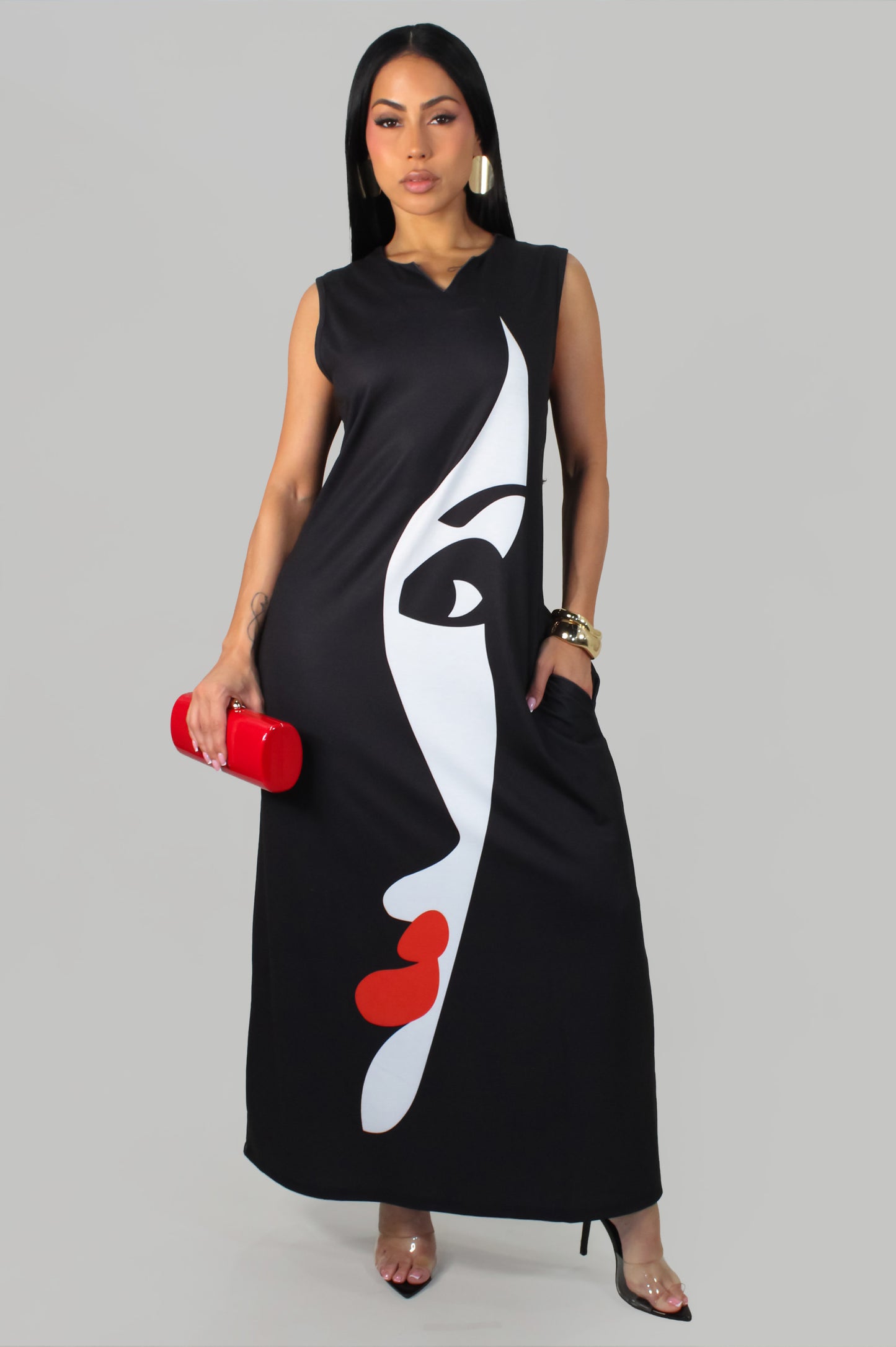 That Face Maxi Dress - Black
