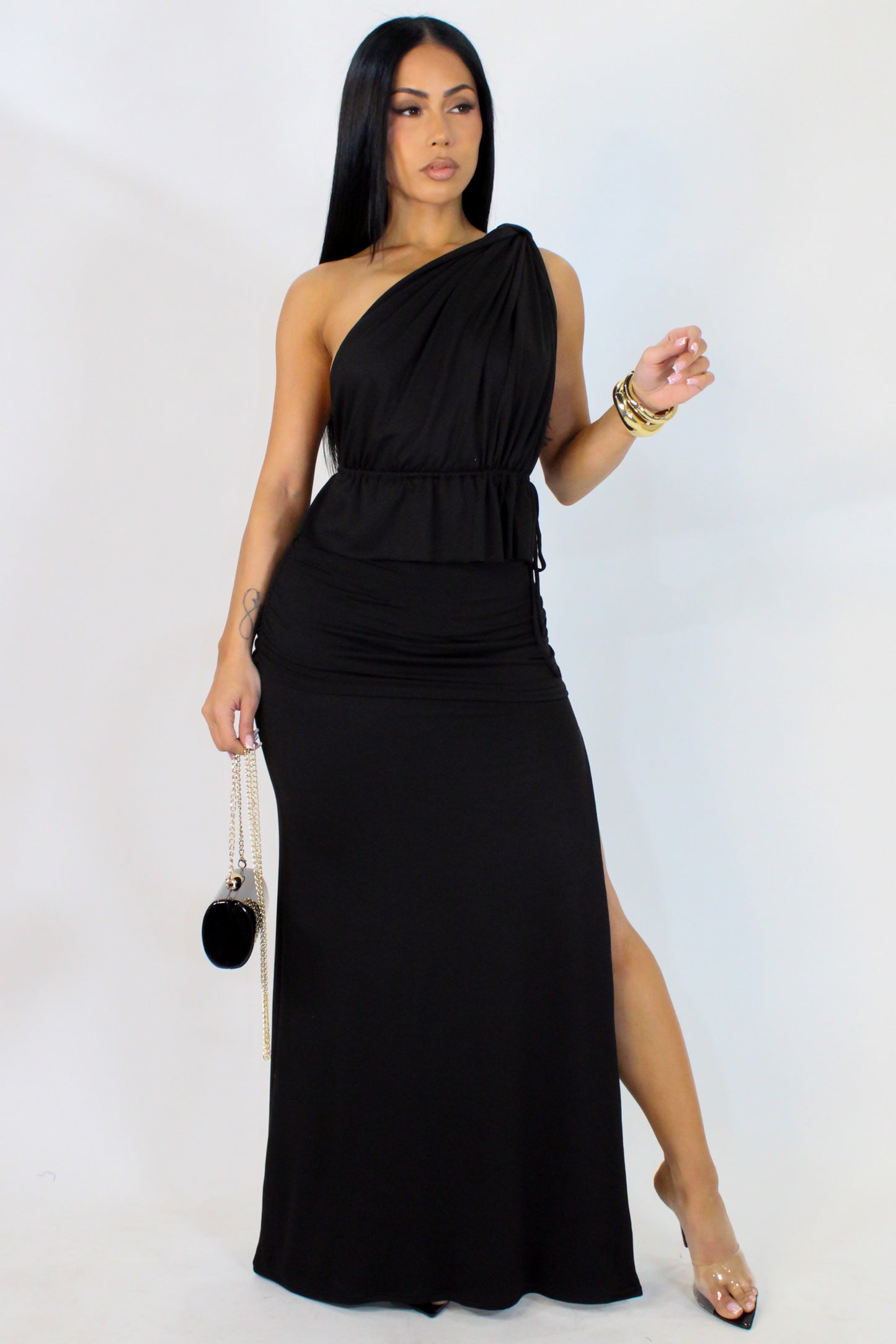 Come And Get It Skirt Set - Black