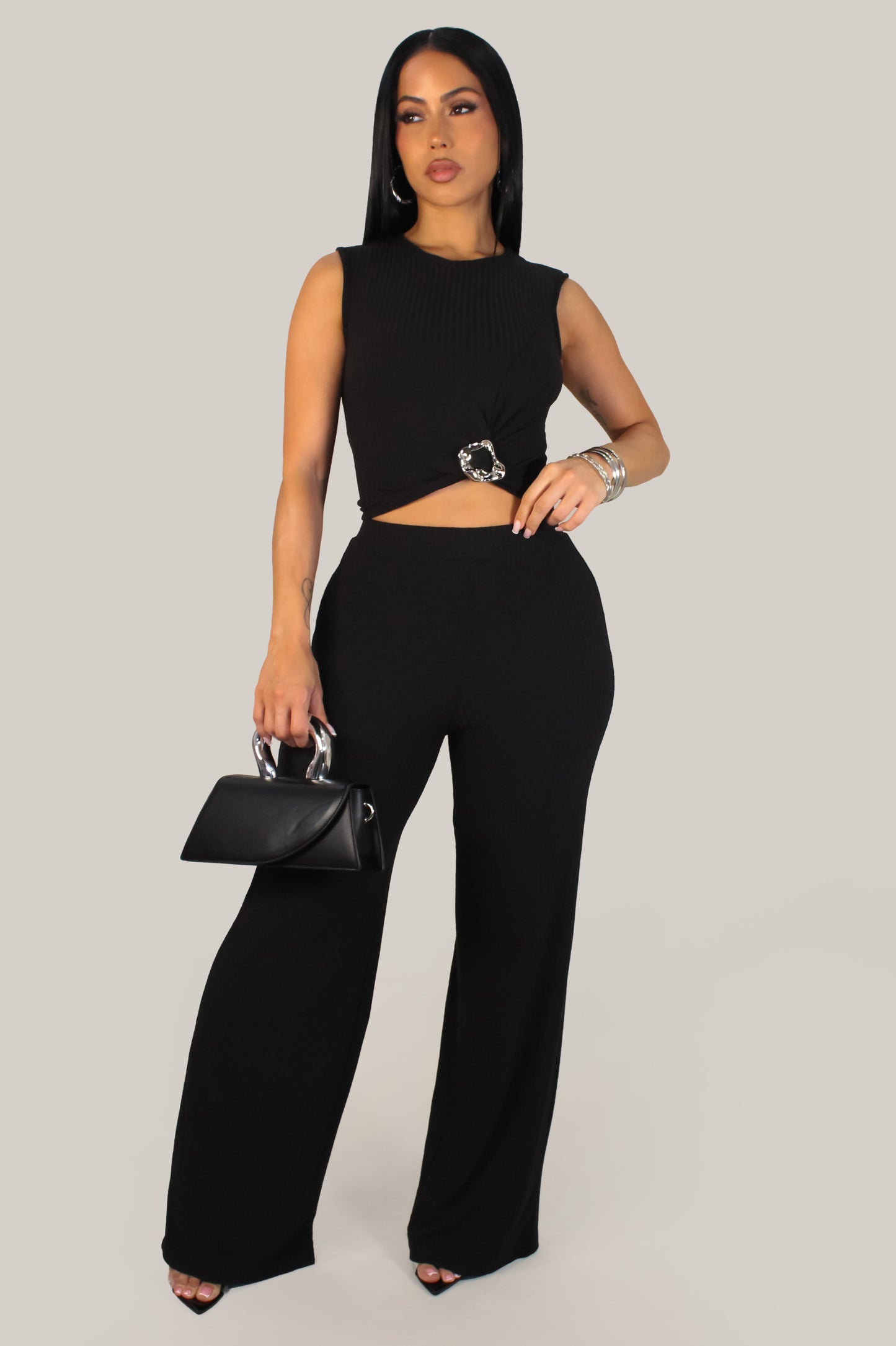 Feeling Lazy  Pant Set - Black